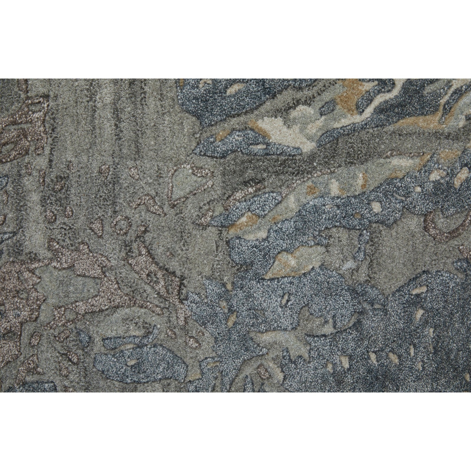 Feizy Zarah 8918F Modern Watercolor Rug in Blue/Taupe/Green - Image 8