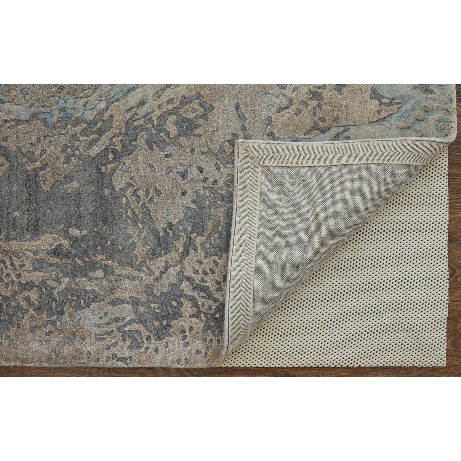 Feizy Zarah 8918F Modern Watercolor Rug in Gray/Tan/Blue - Image 7