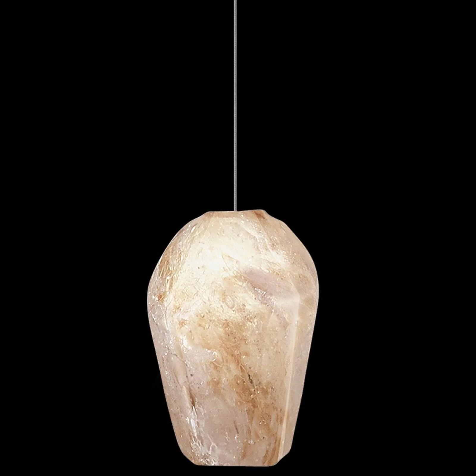 Fine Art Natural Inspirations 4.75" Natural Quartz Round Drop Light - Image 2