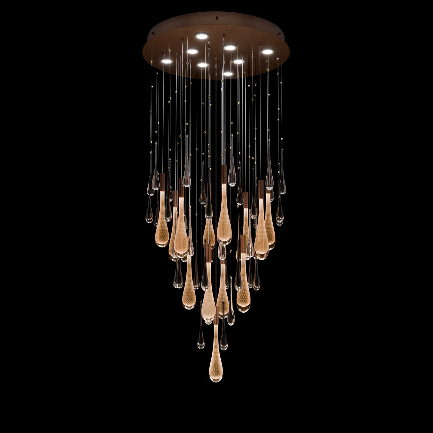 Fine Art Rain 32"W Round Pendant - Image 3
