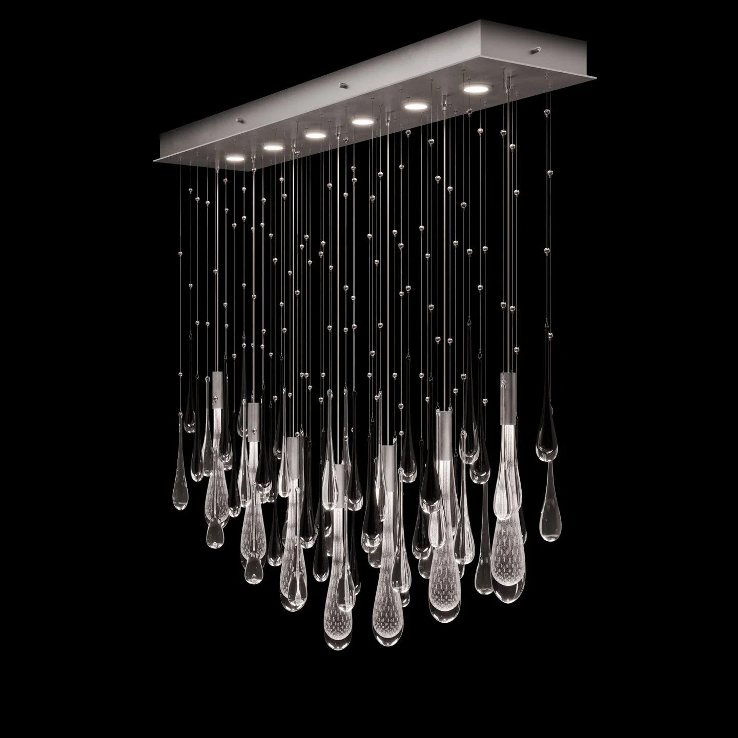 Fine Art Rain 51"W Rectangular Pendant - Image 4