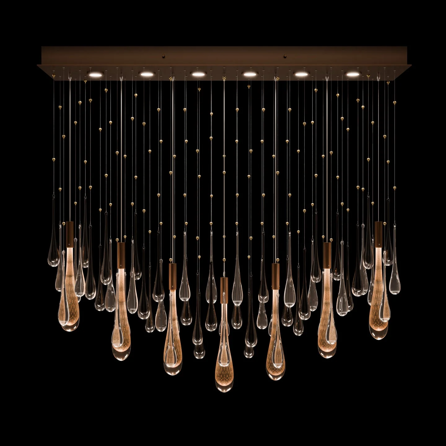 Fine Art Rain 51"W Rectangular Pendant - Image 5