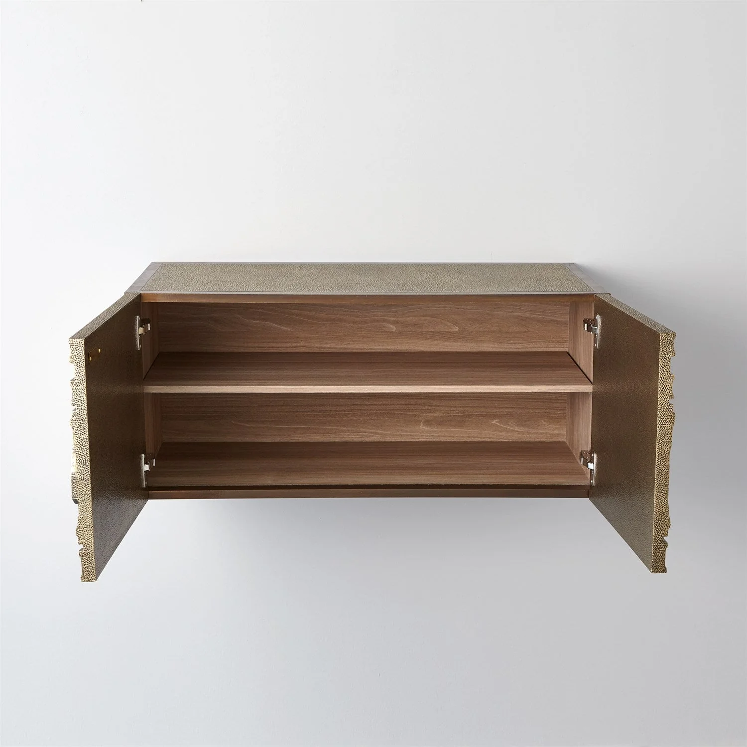 Global Views Abstract Block Cabinet with Floating Shelf - Brass - Image 6