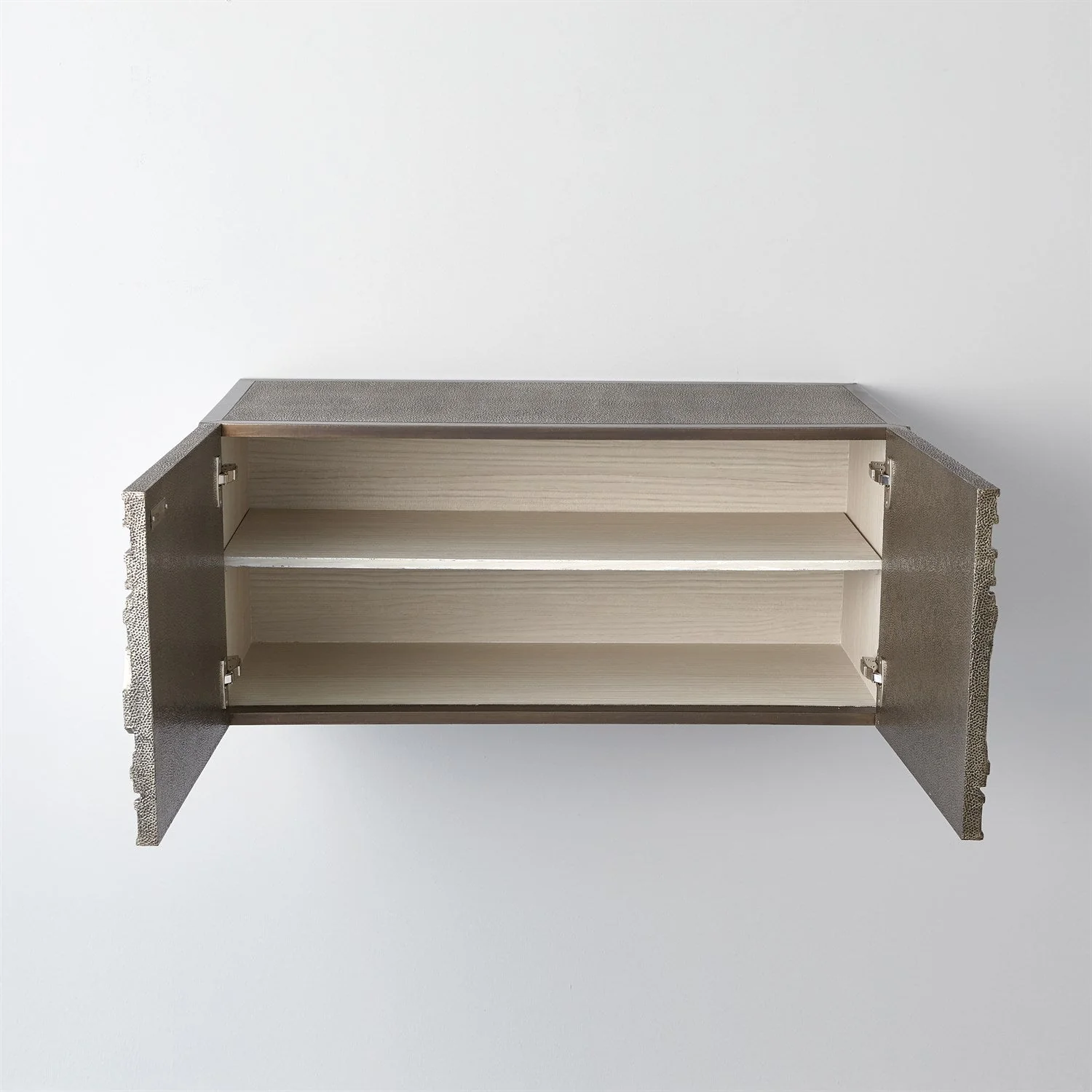 Global Views Abstract Block Cabinet with Floating Shelf - Silver - Image 10