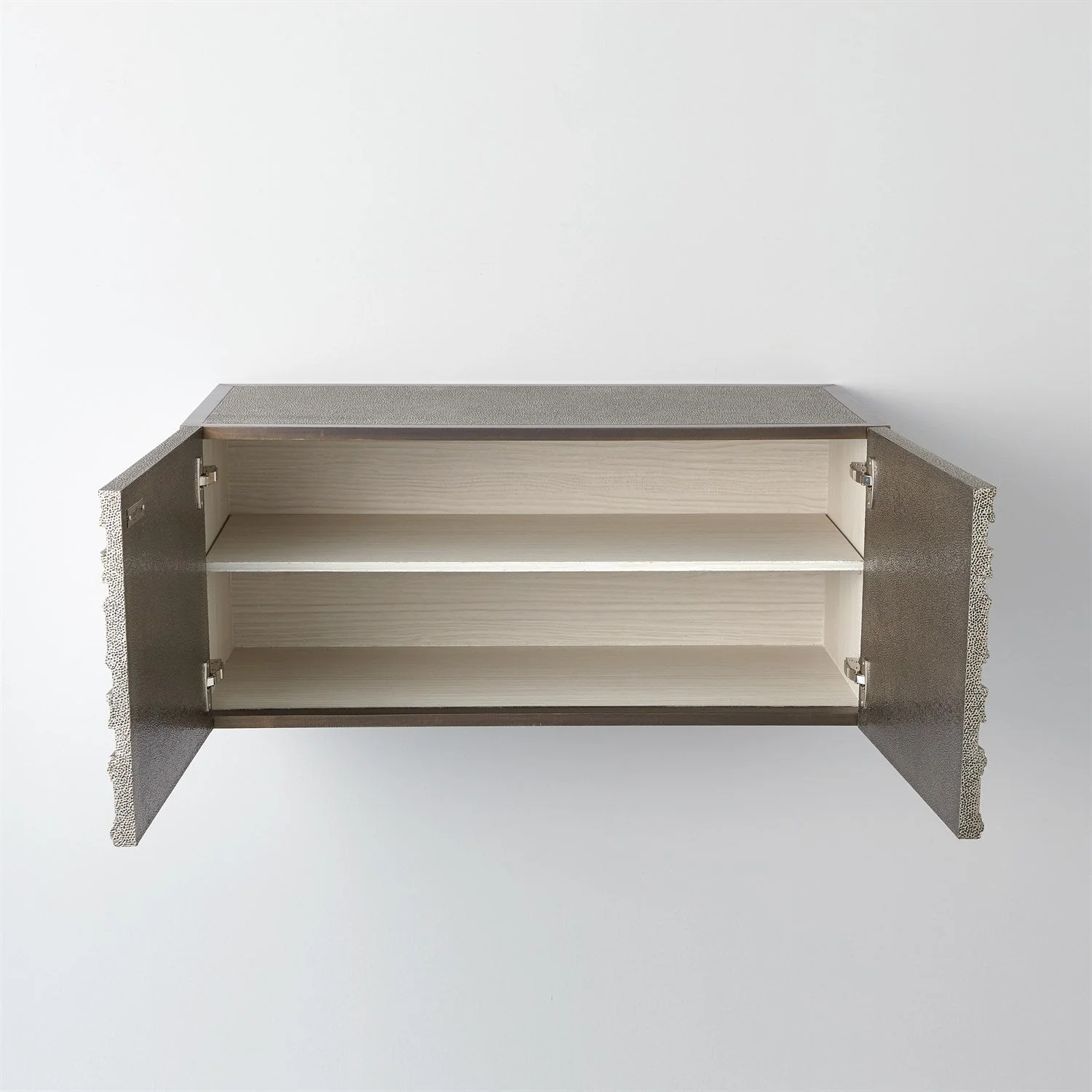 Global Views Abstract Block Cabinet with Floating Shelf - Silver - Image 17