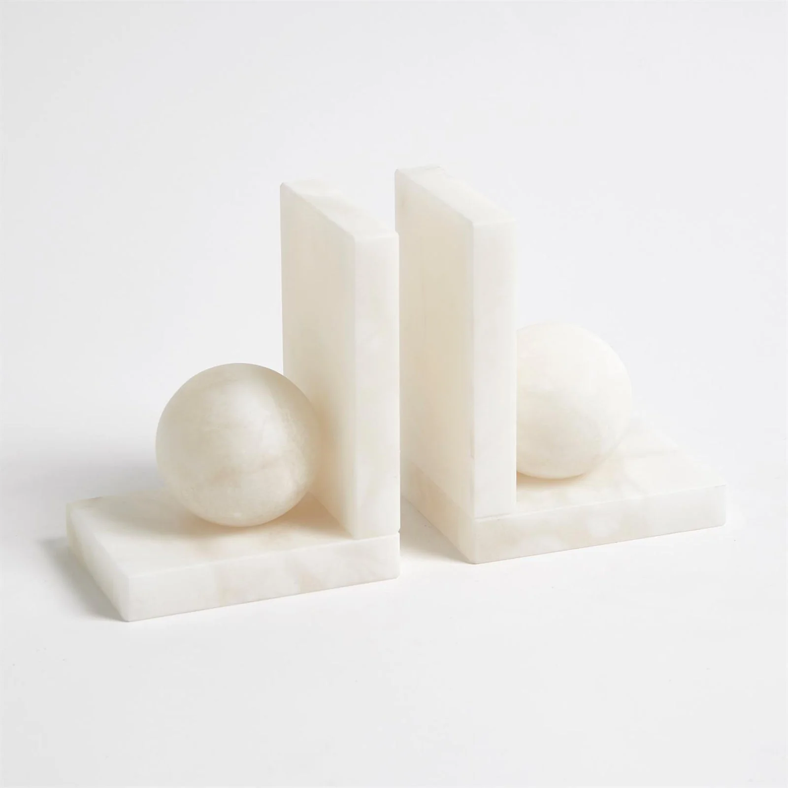 Global Views Alabaster Ball Bookends-Pair - Image 2