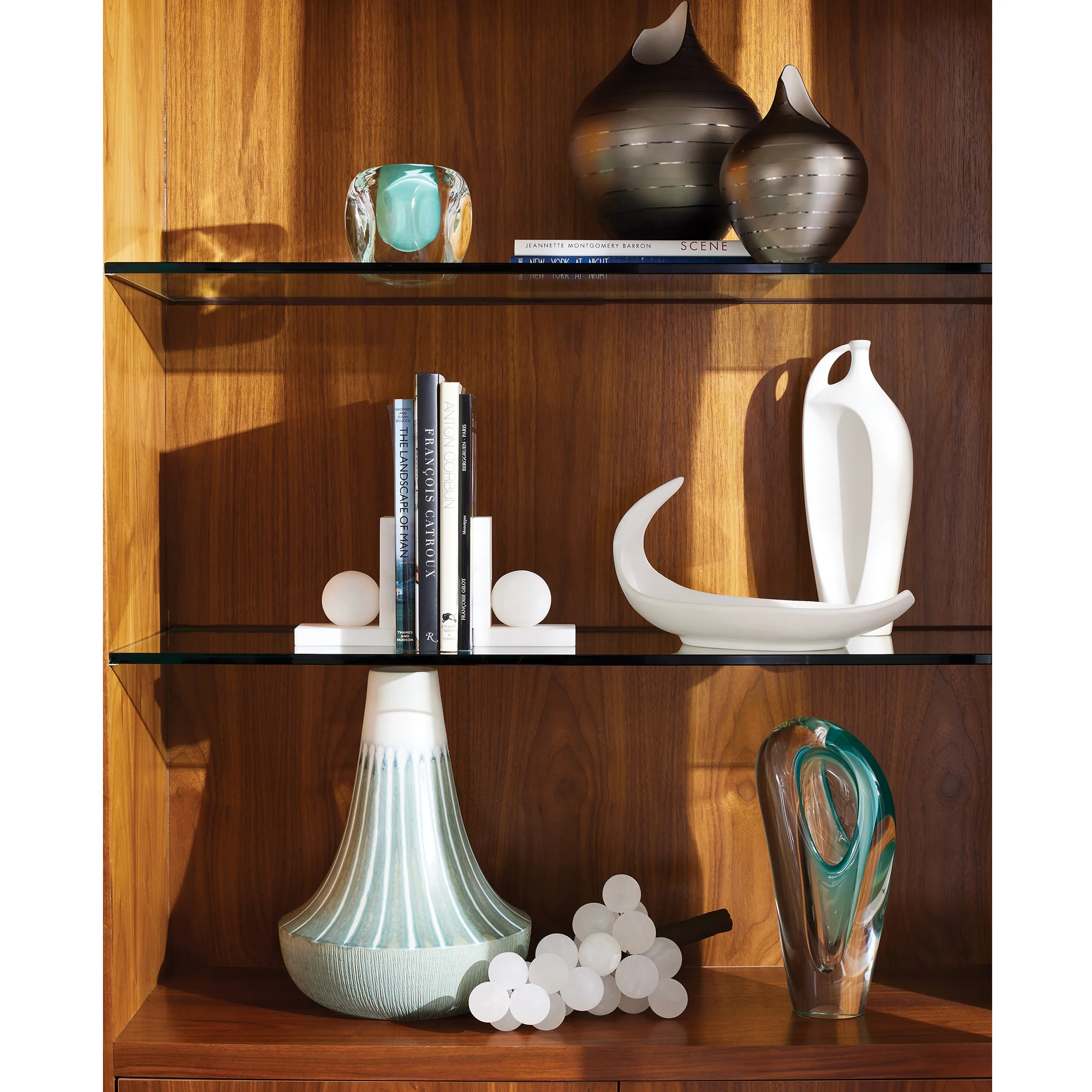 Global Views Alabaster Ball Bookends-Pair - Image 4