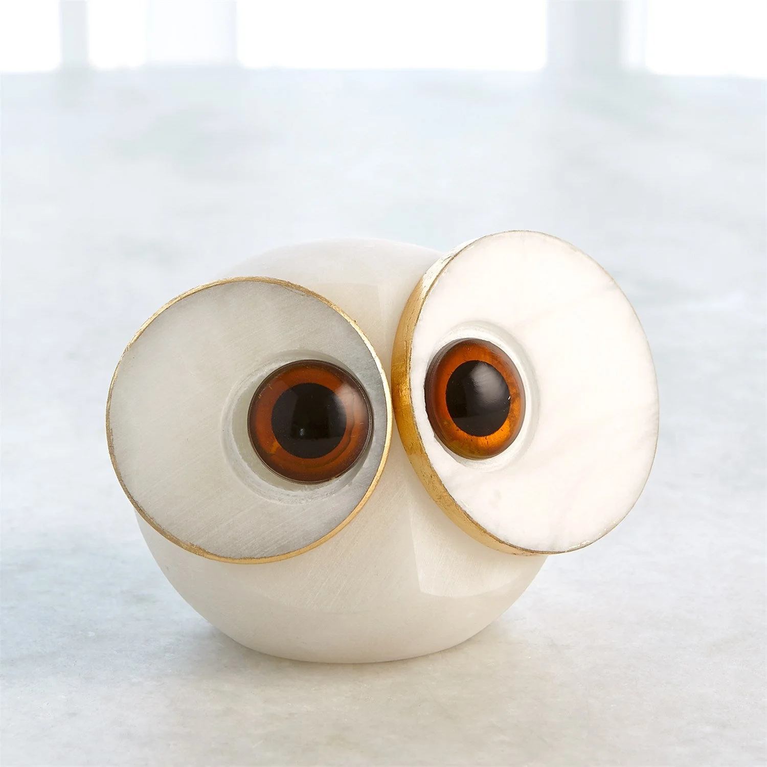 Global Views Alabaster Big Eyed Owl - Image 10