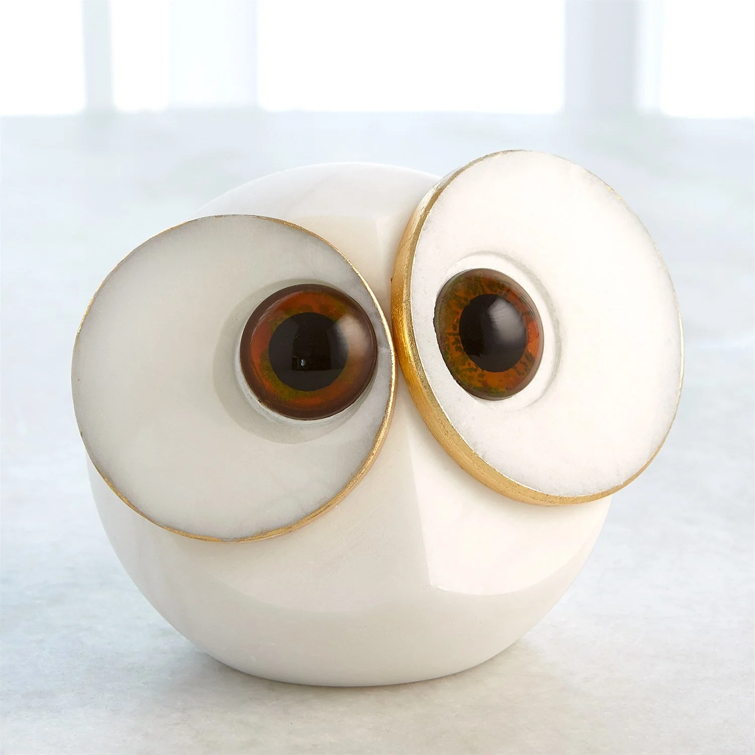 Global Views Alabaster Big Eyed Owl - Image 2