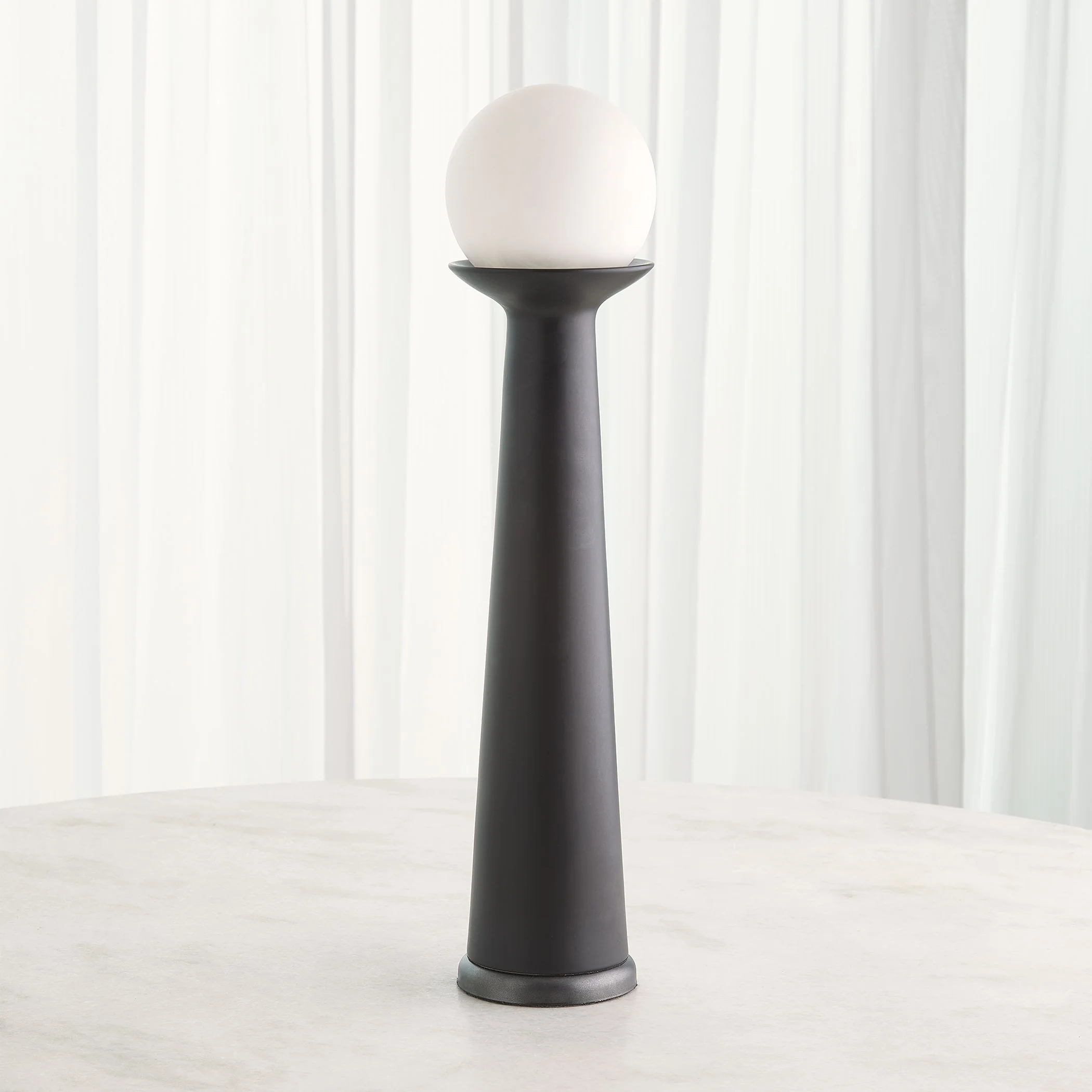 Global Views Alabaster Bulb Tower Lamp-Black - Image 4