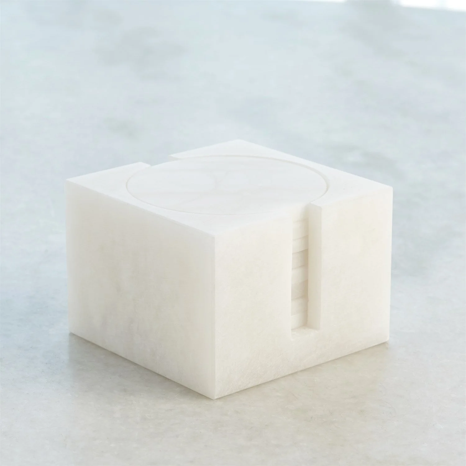 Global Views Alabaster Coasters - Set of 8 with Holder - Image 6