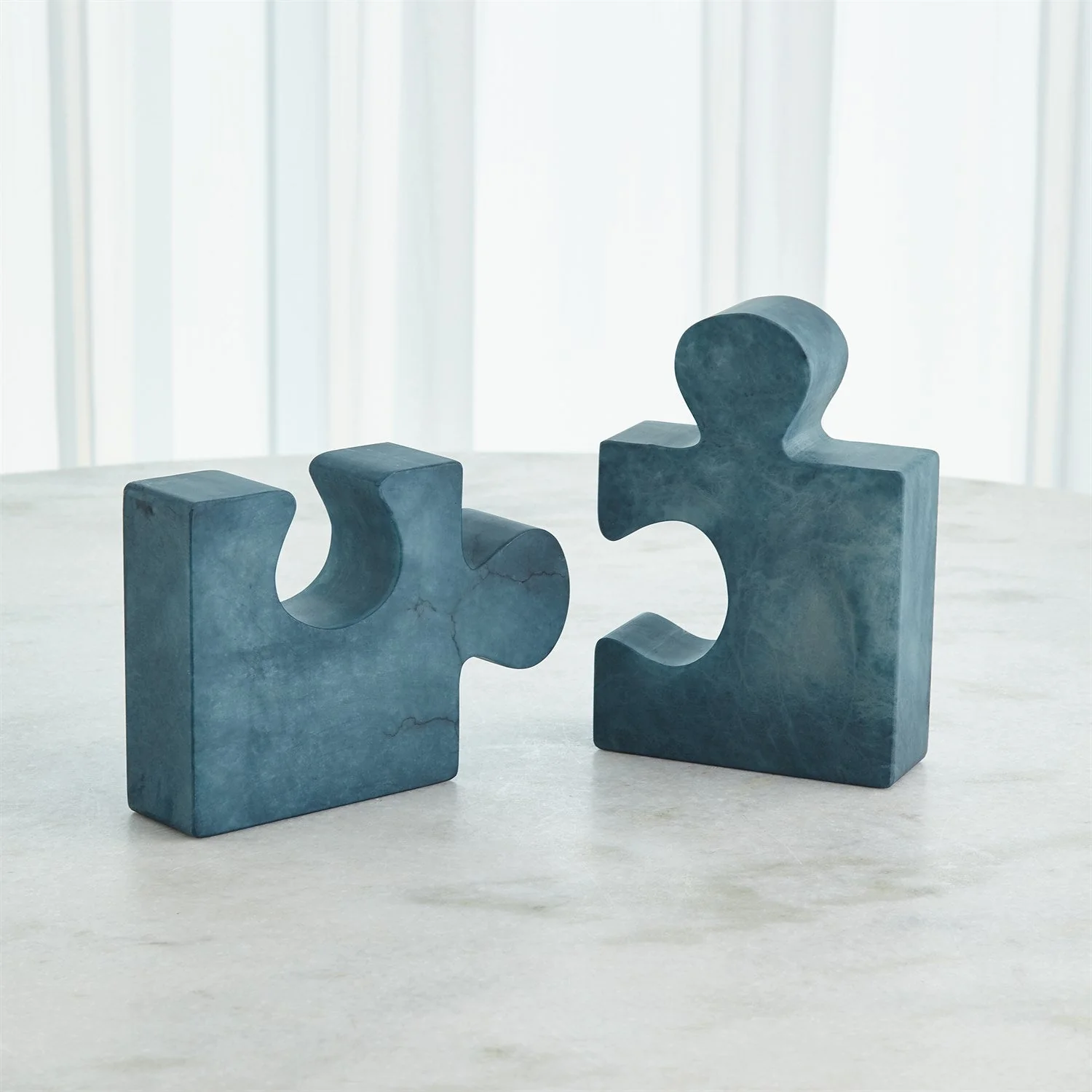 Global Views Alabaster Jigsaw Bookends - Set of 2 - Image 2