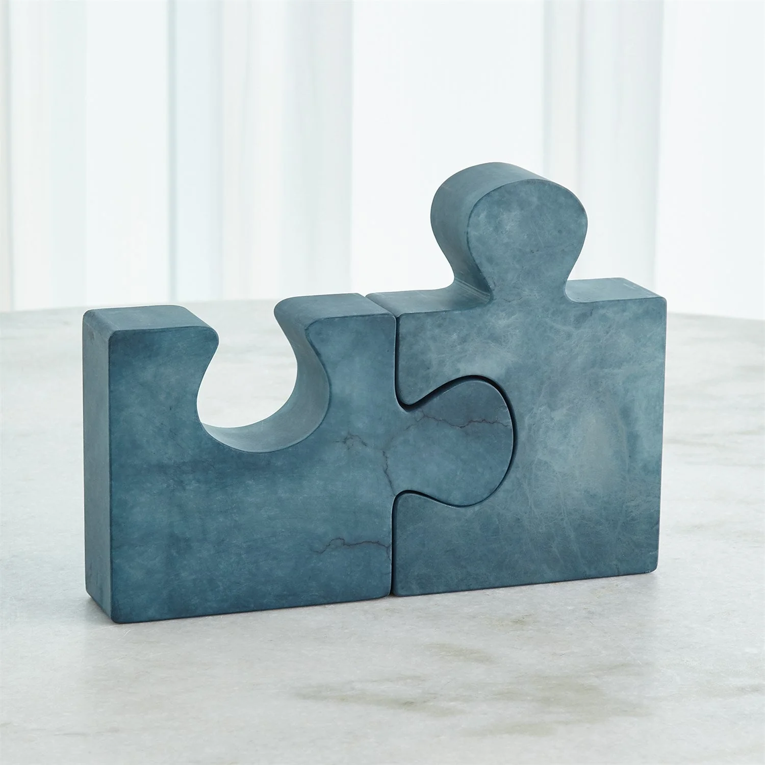 Global Views Alabaster Jigsaw Bookends - Set of 2 - Image 3