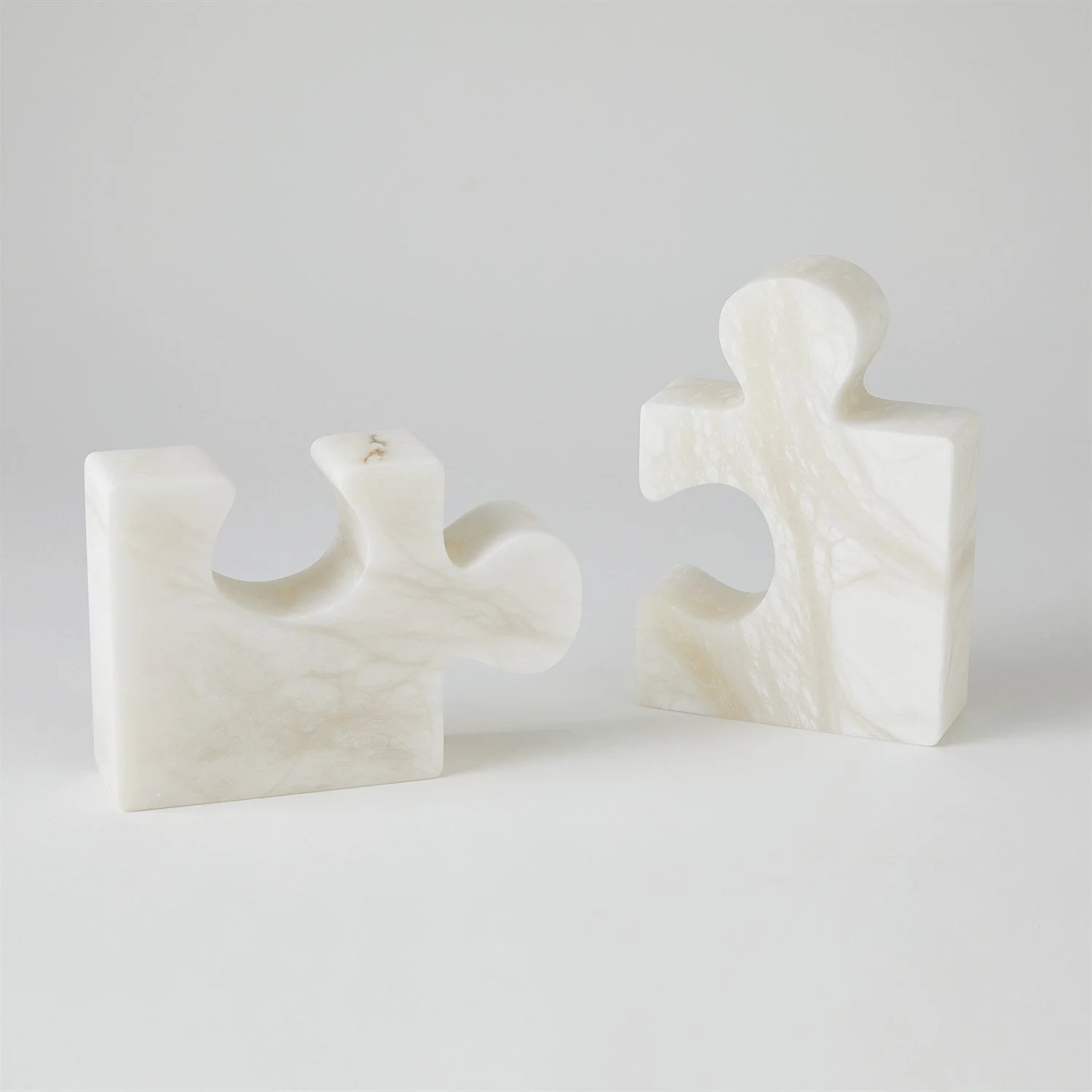 Global Views Alabaster Jigsaw Bookends - Set of 2 - Image 4
