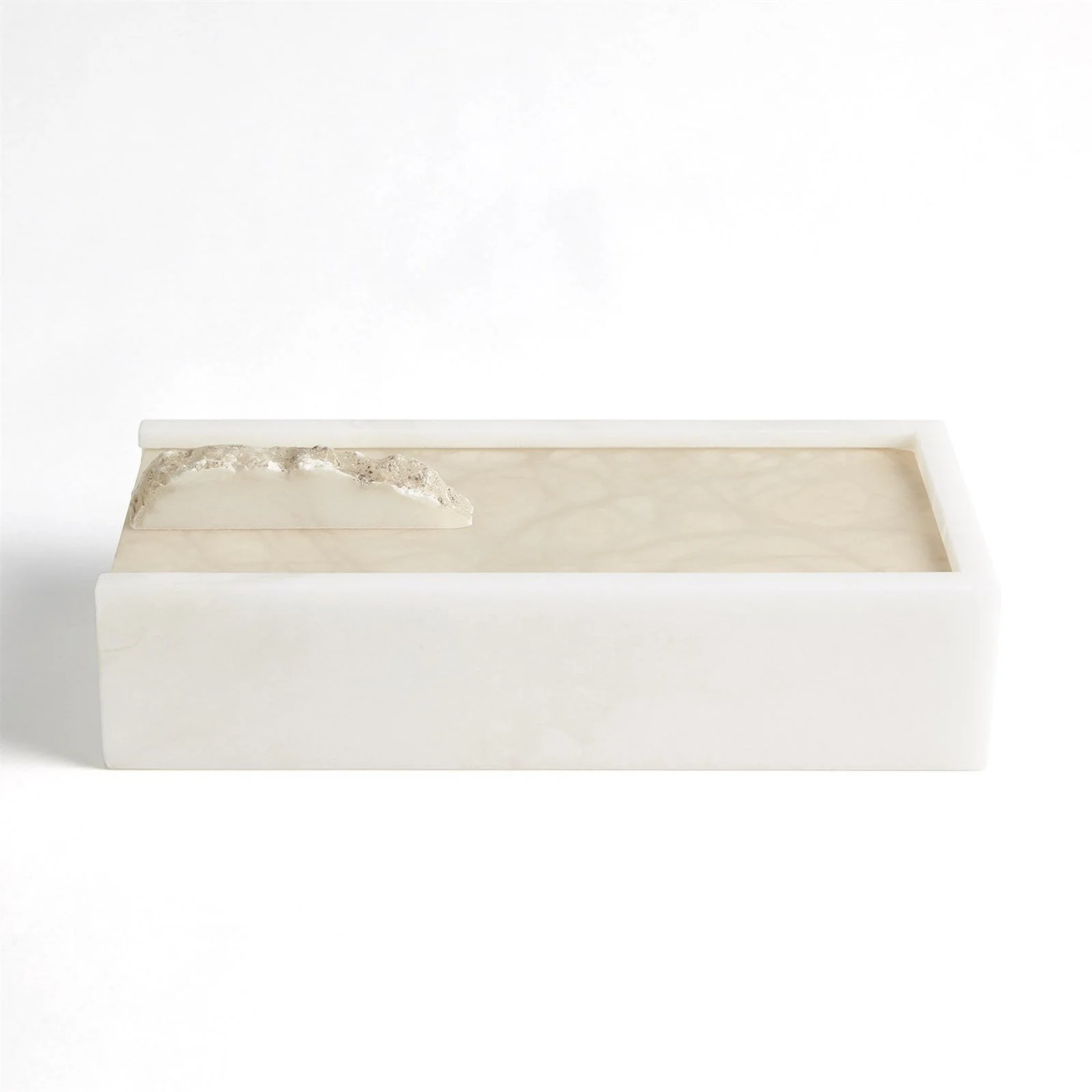 Global Views Alabaster Rectangle Box w/Rock Finial - Image 2