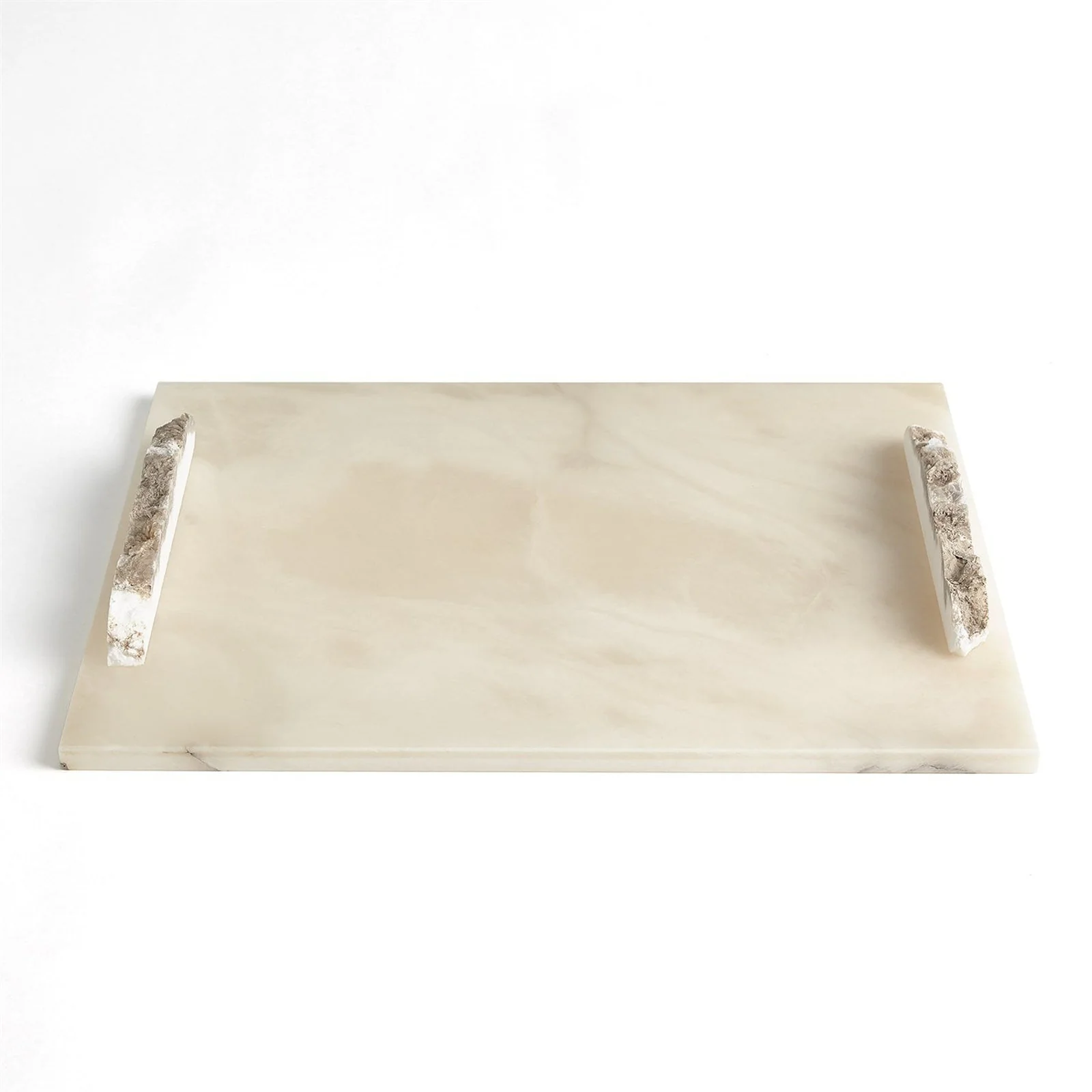 Global Views Alabaster Rectangle Tray w/Rock Handles - Image 5