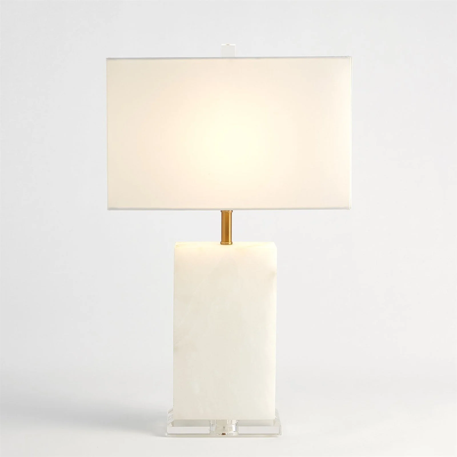 Global Views Alabaster Rectangular Table Lamp Brass - Image 2