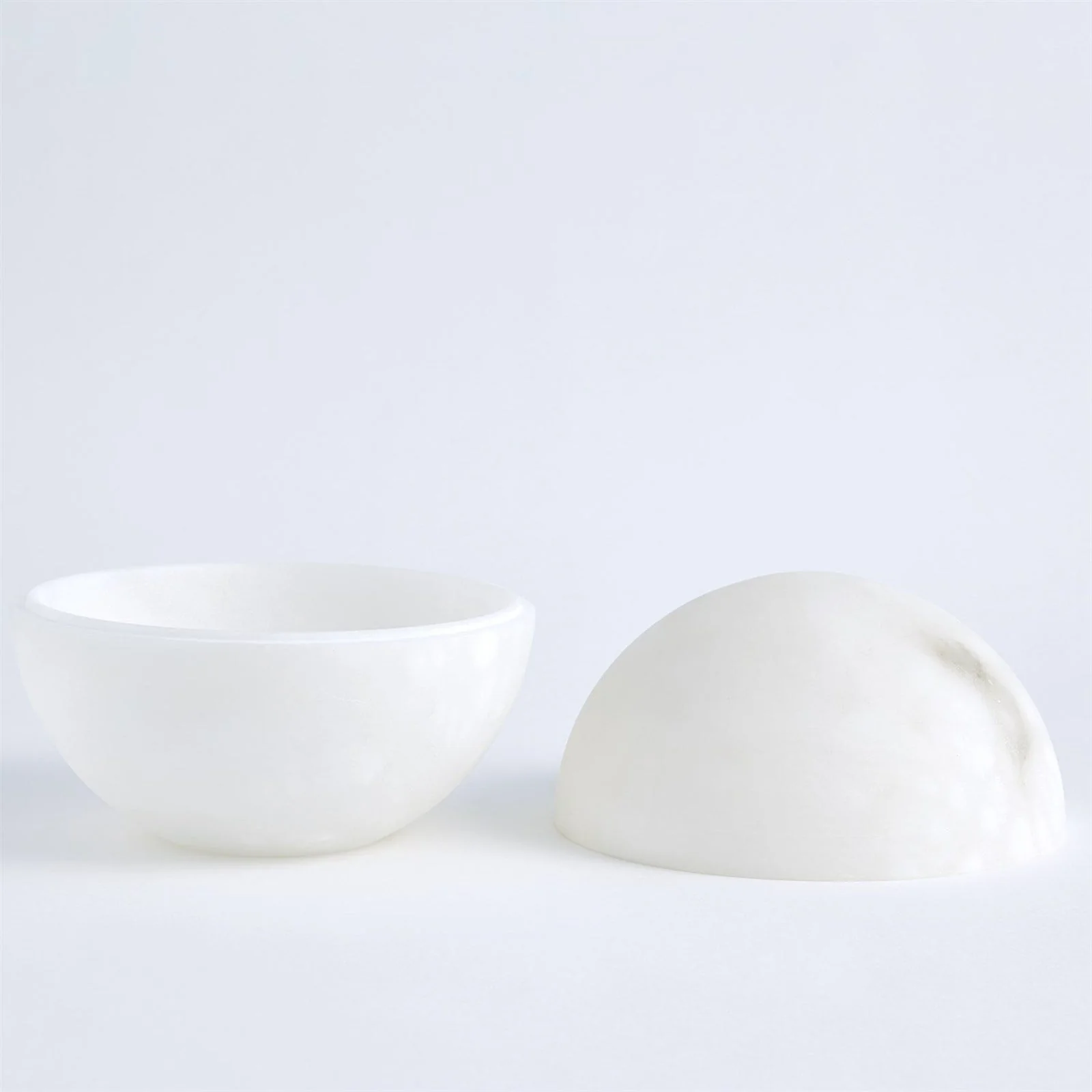 Global Views Alabaster Sphere Box White - Image 9