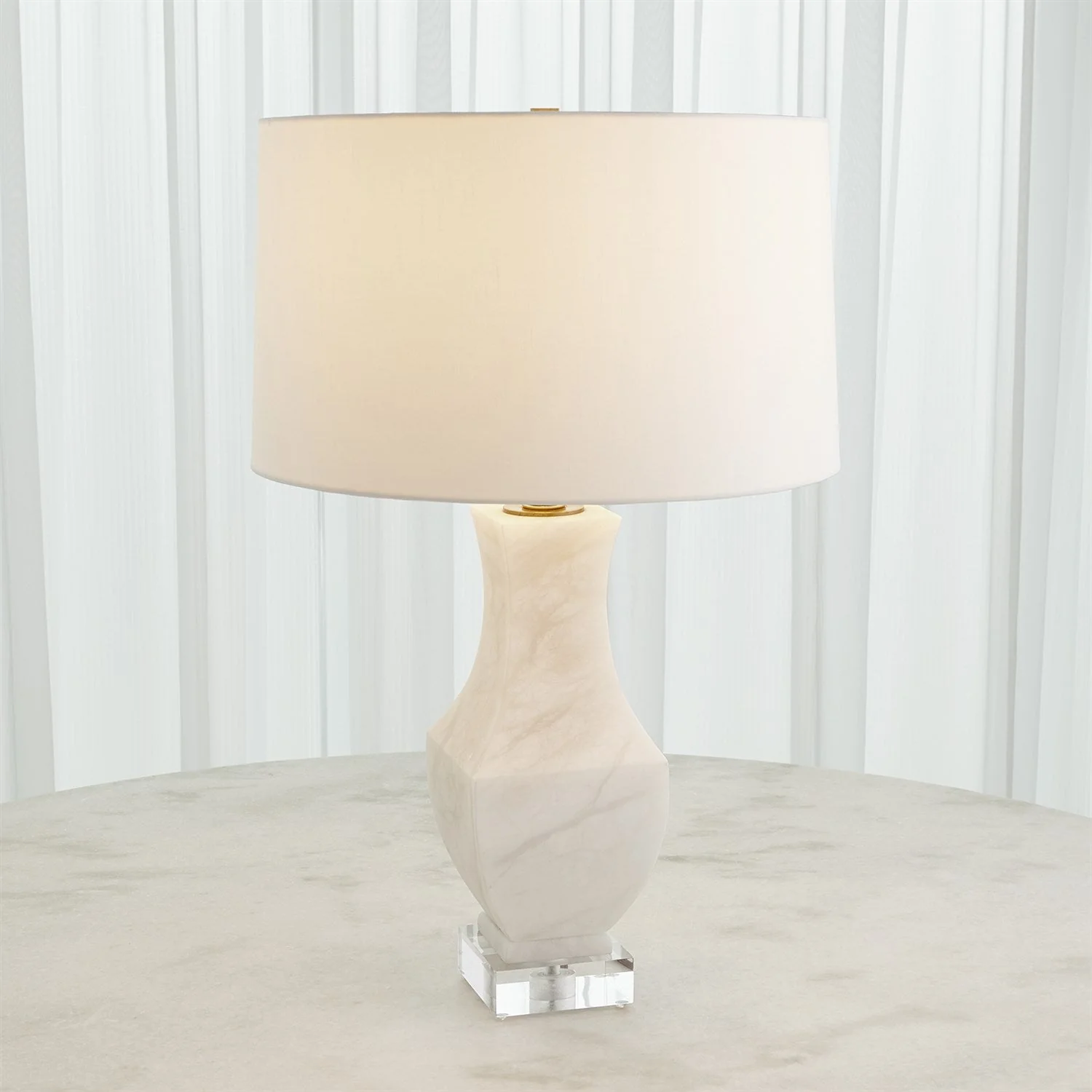 Global Views Alabaster Square Urn Lamp - Image 2