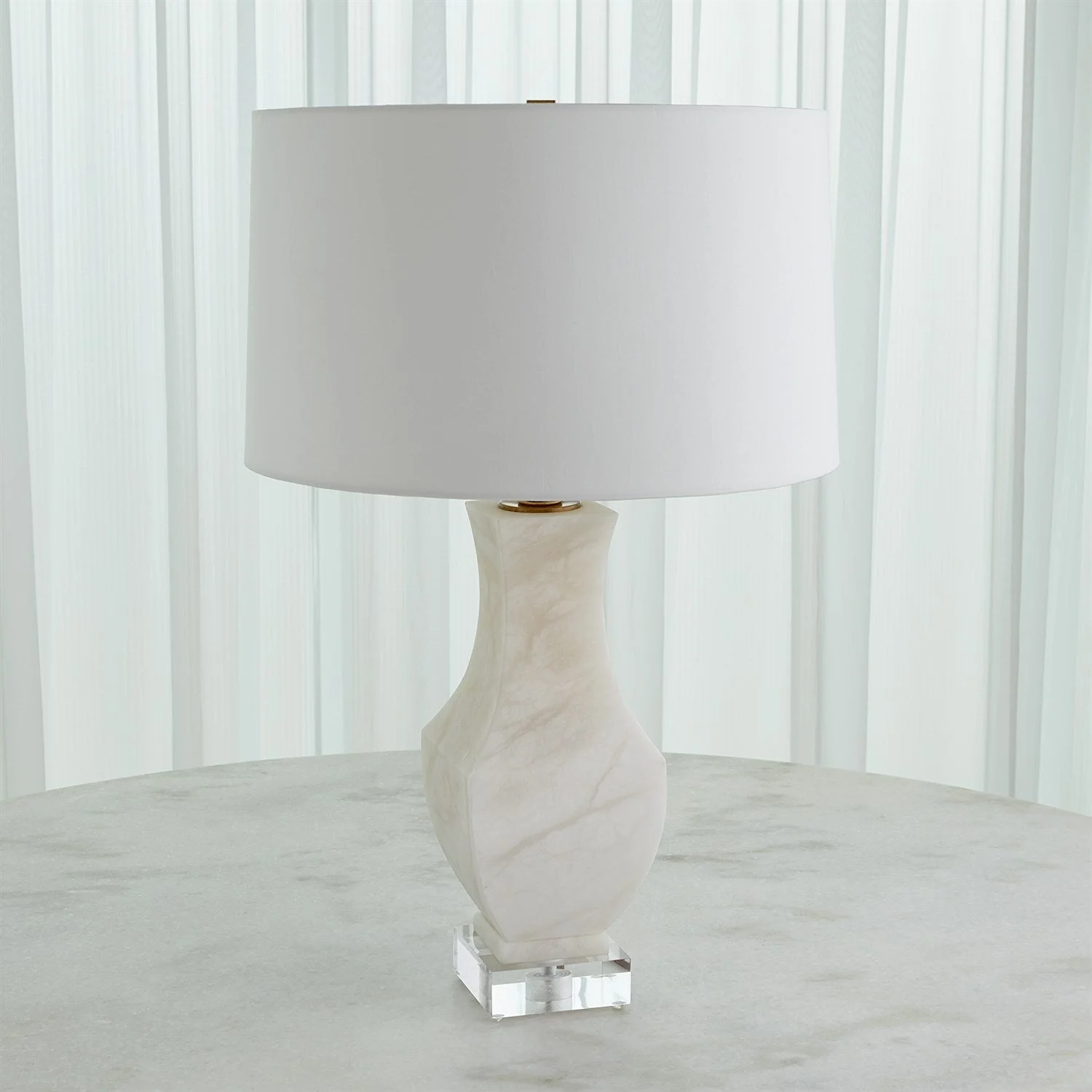 Global Views Alabaster Square Urn Lamp - Image 3