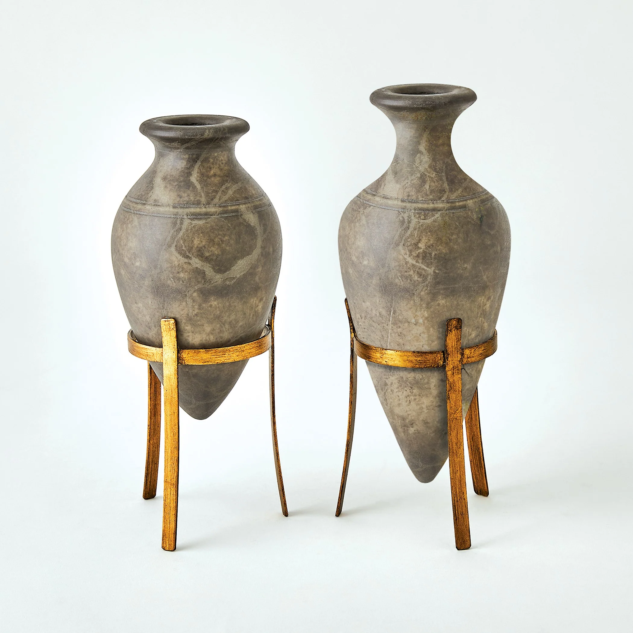 Global Views Amphora Alabaster Vase Grey - Image 2