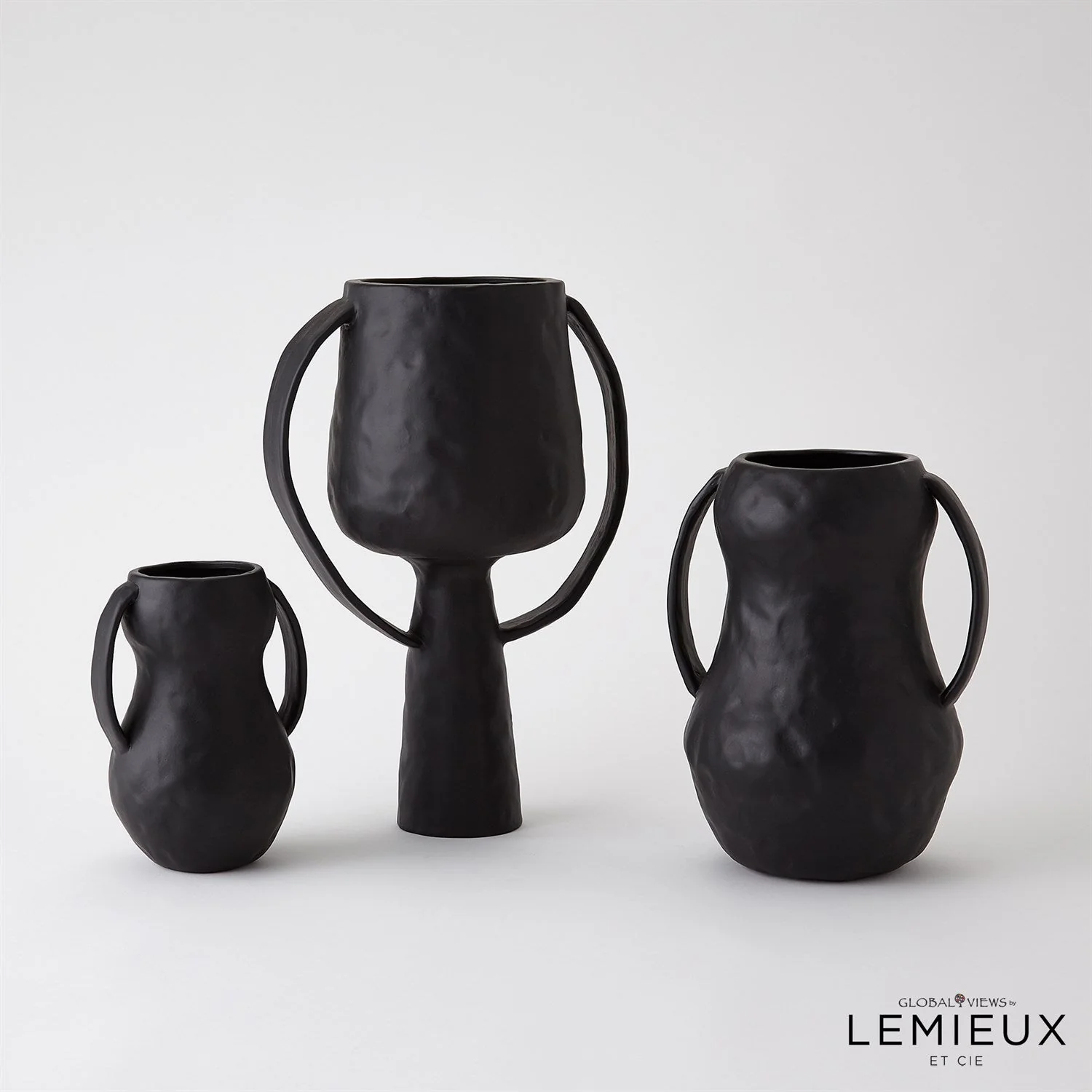 Global Views Aquitaine Vase - Matte Black - Image 2