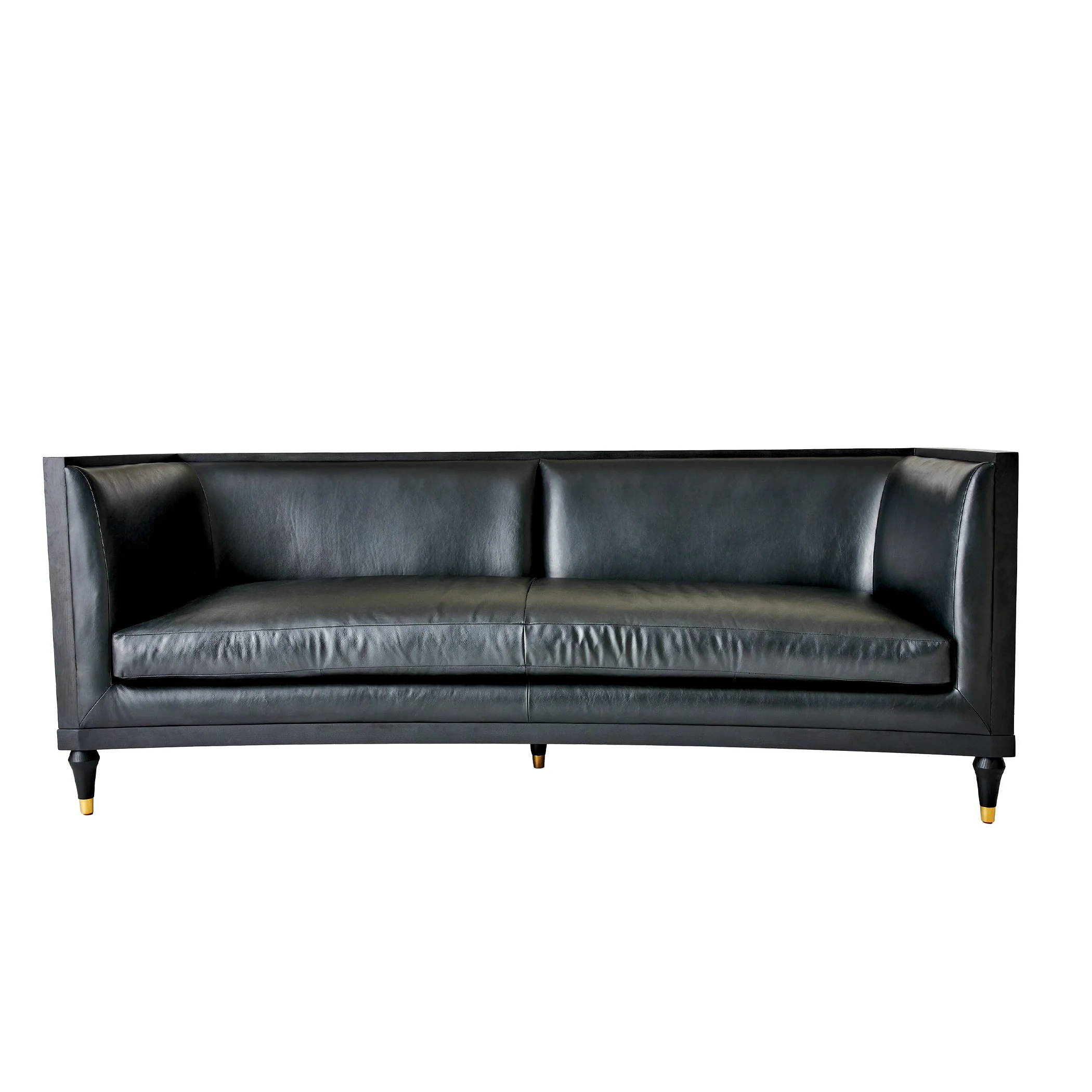 Global Views Arc Sofa-Black Leather - Image 10