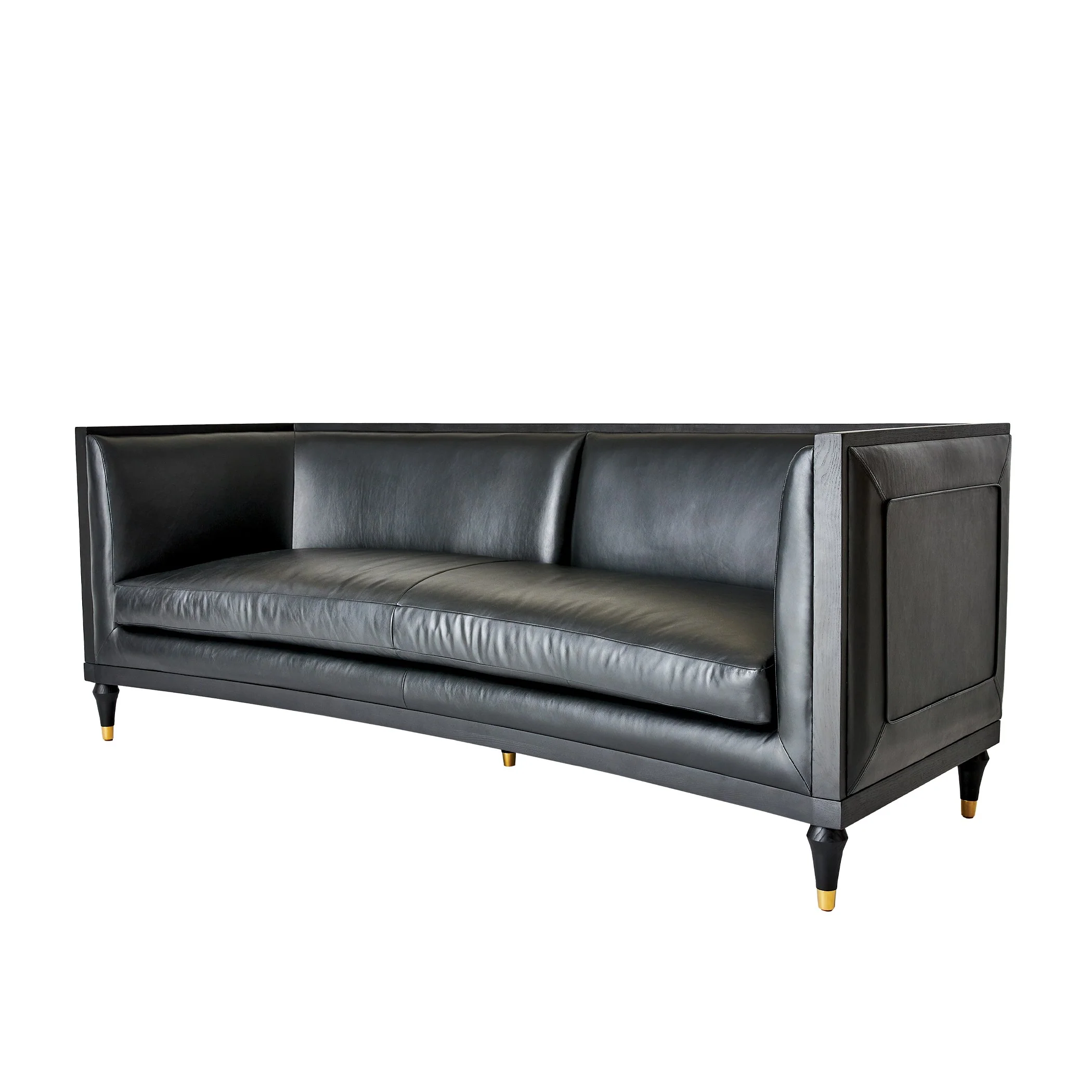 Global Views Arc Sofa-Black Leather - Image 11