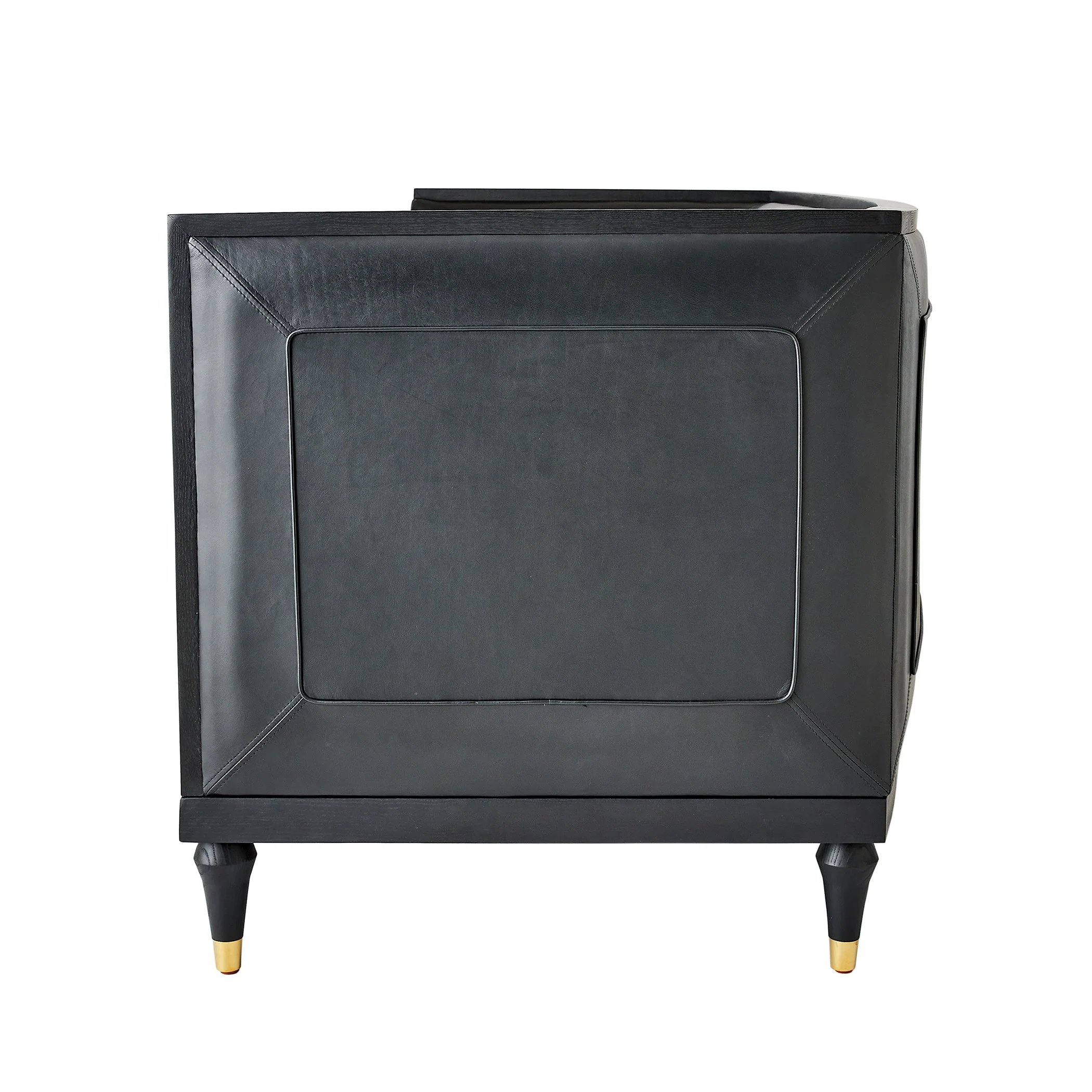 Global Views Arc Sofa-Black Leather - Image 3