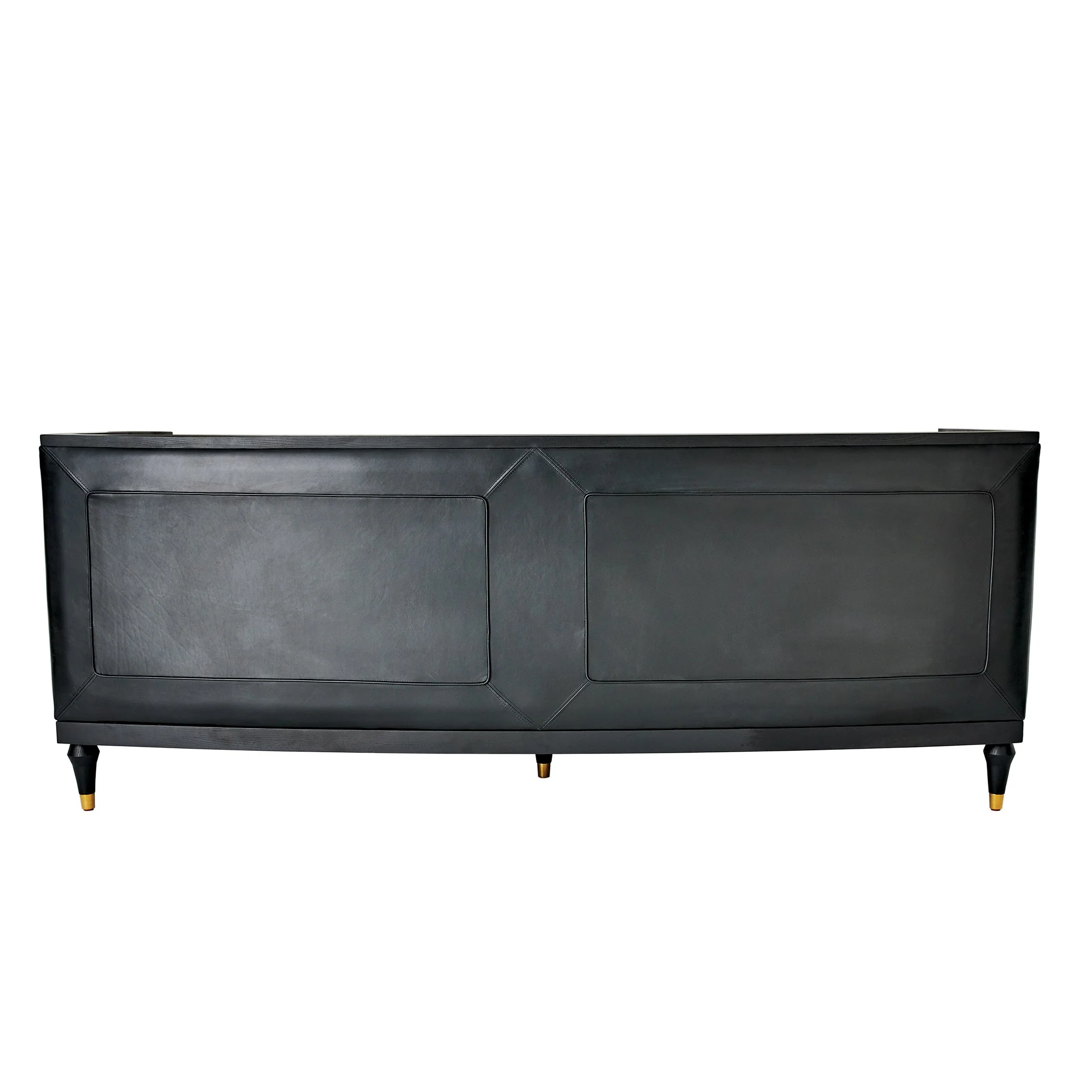 Global Views Arc Sofa-Black Leather - Image 4