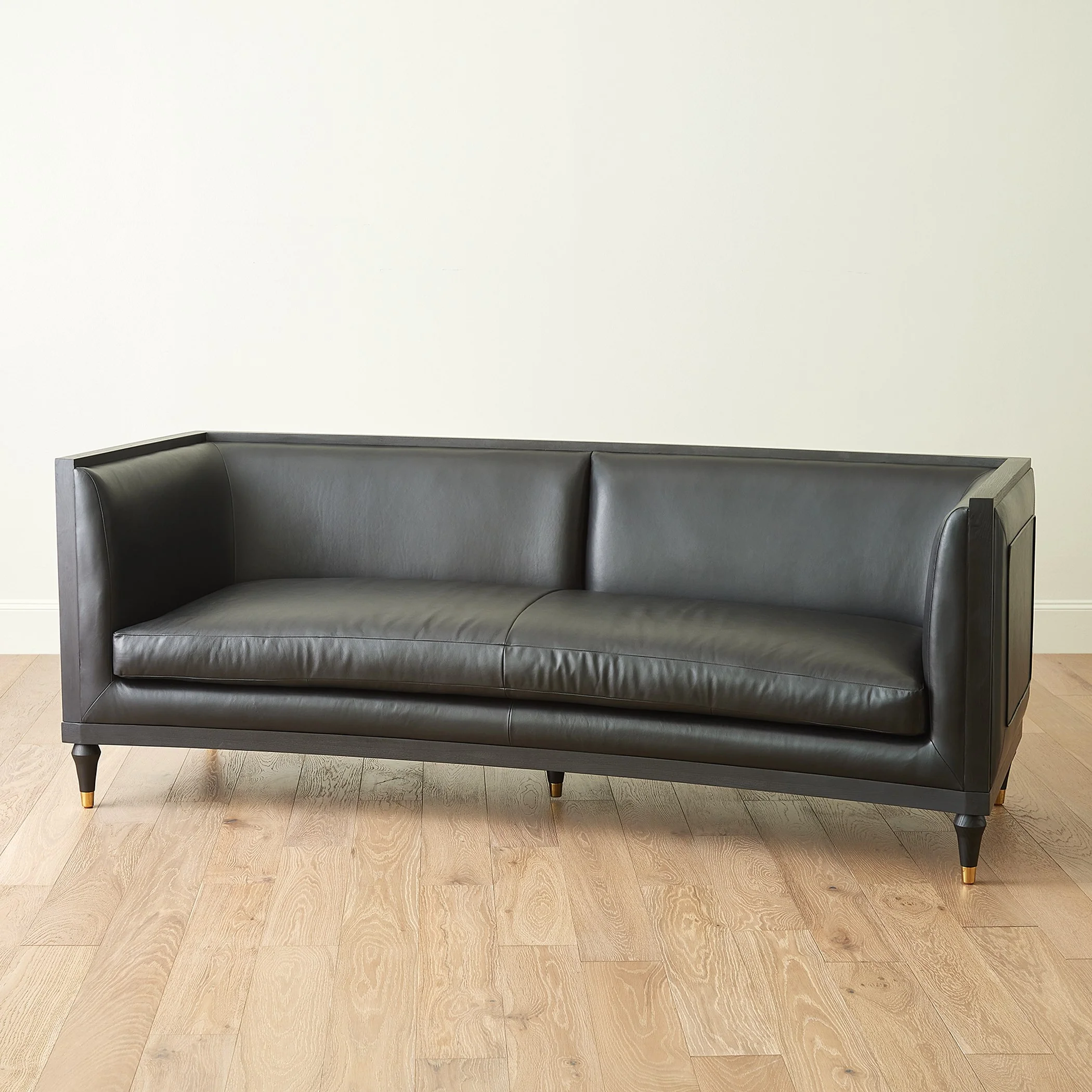 Global Views Arc Sofa-Black Leather - Image 5