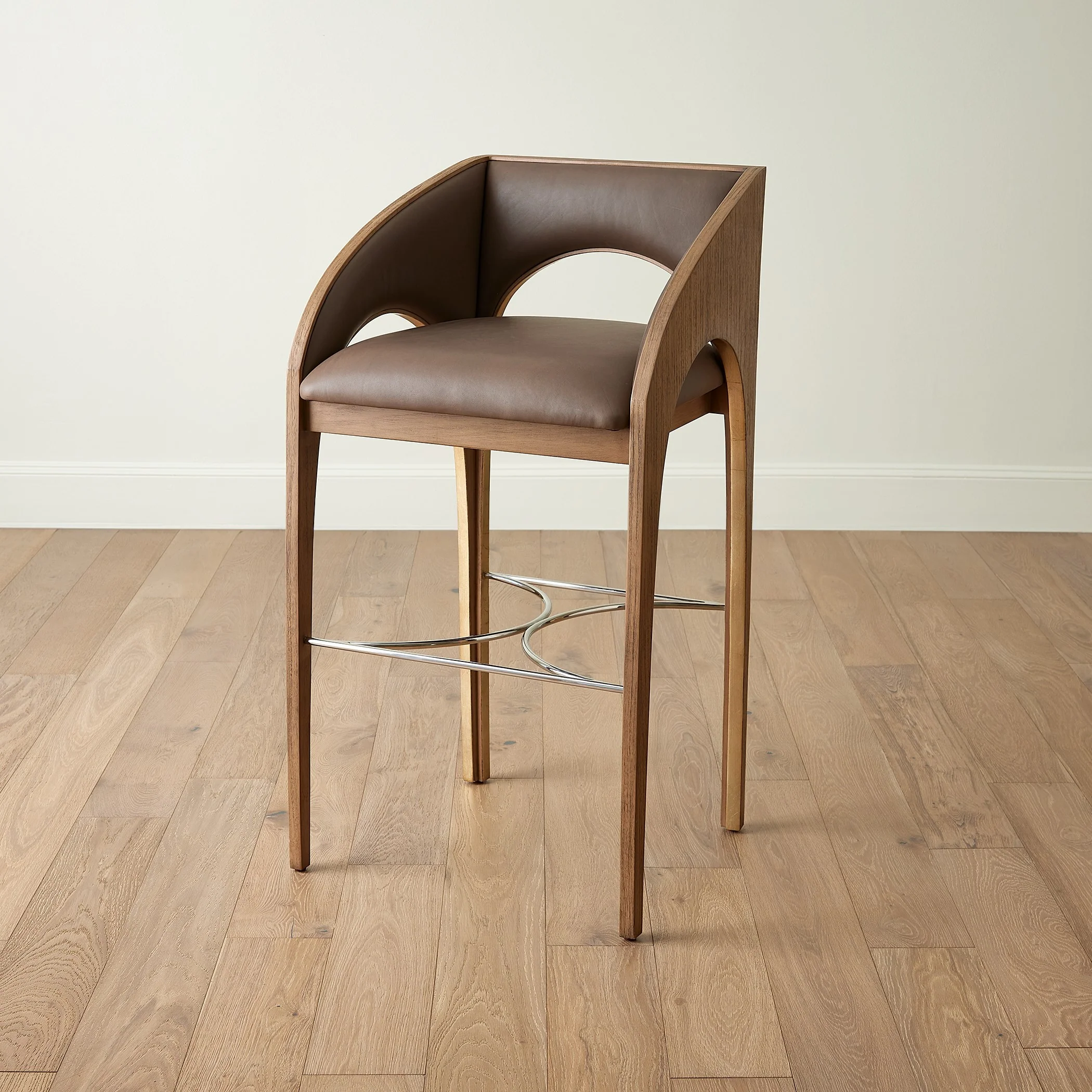 Global Views Arches Bar Stool-Nutmeg/Champagne - Image 3