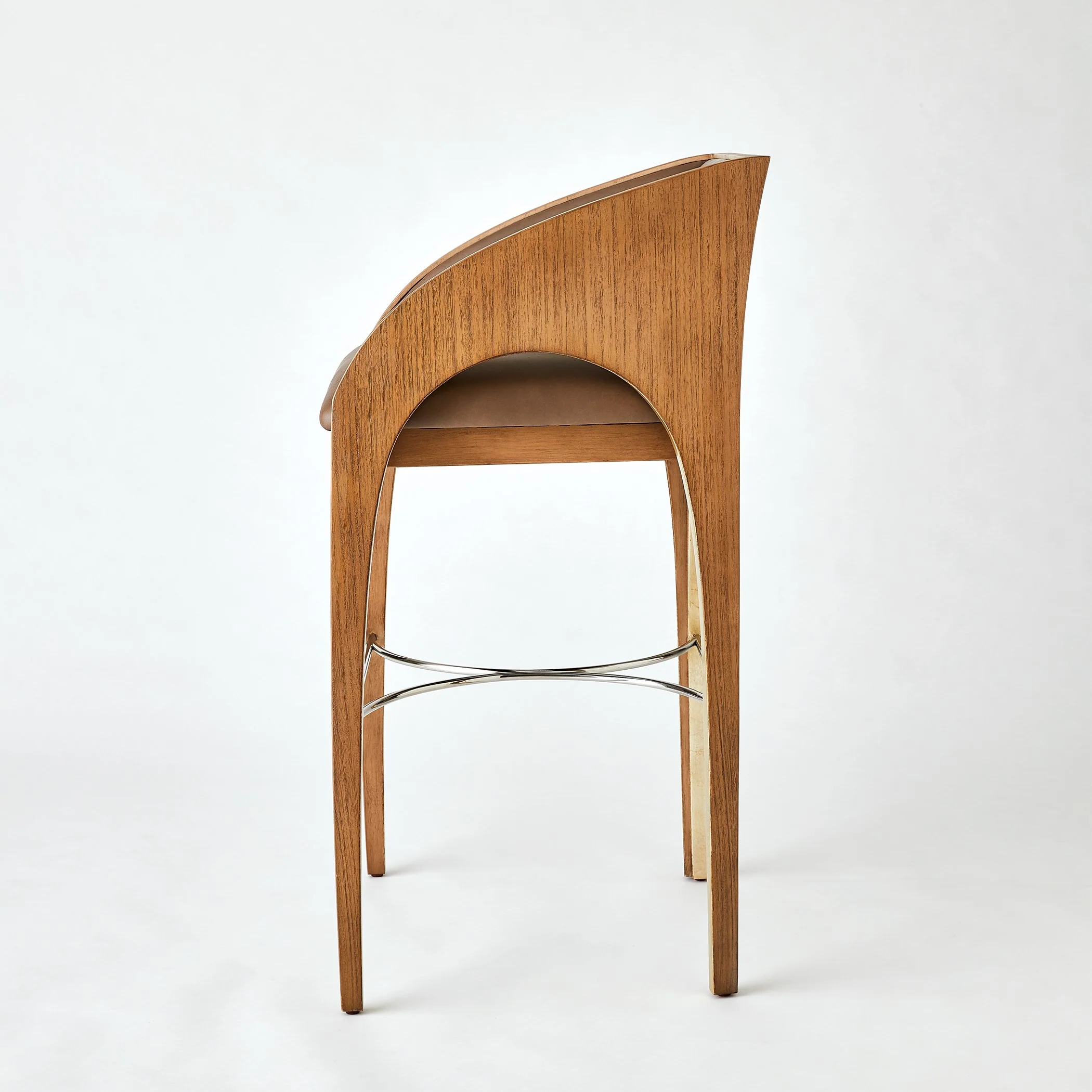 Global Views Arches Bar Stool-Nutmeg/Champagne - Image 5
