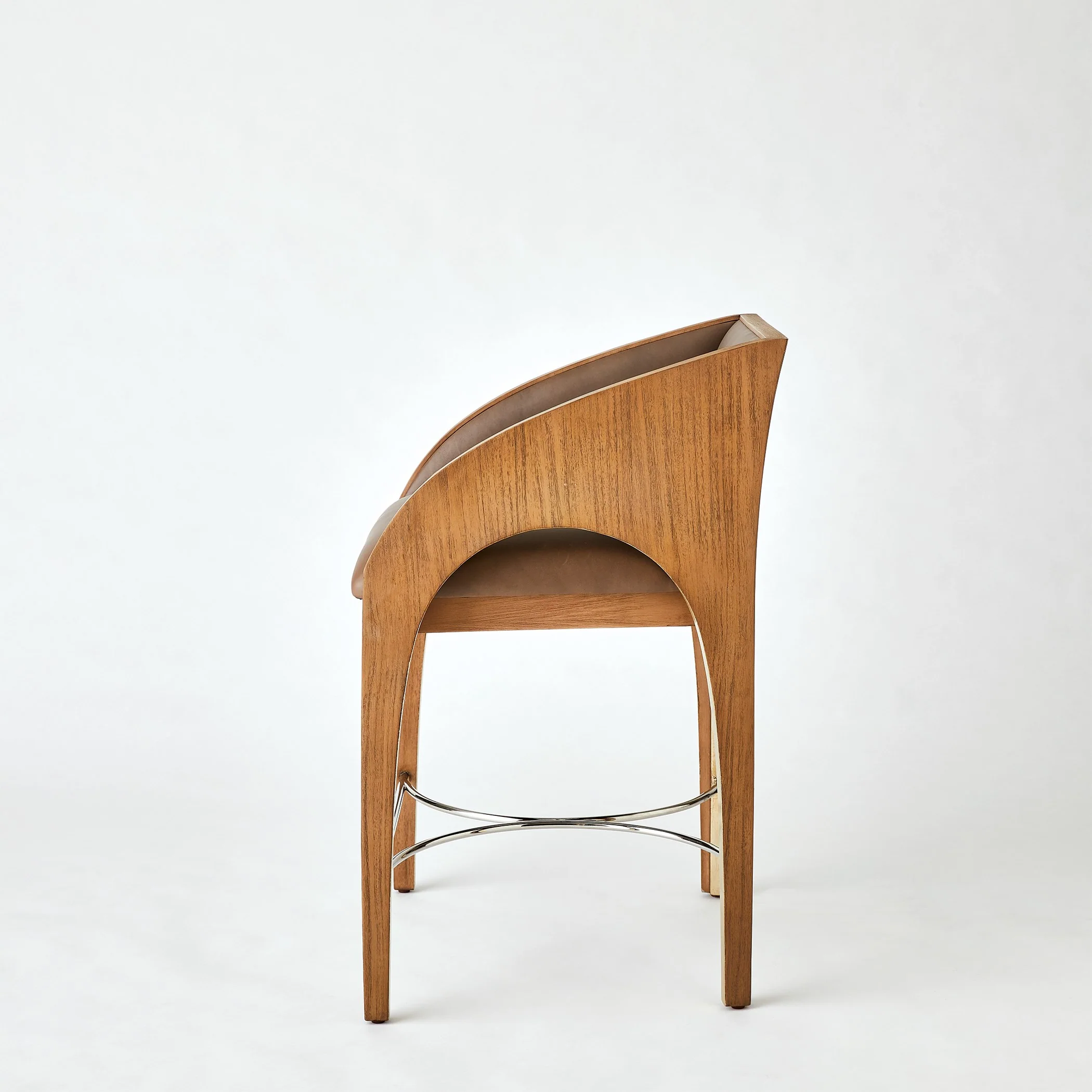 Global Views Arches Counter Stool-Nutmeg/Champagne - Image 4