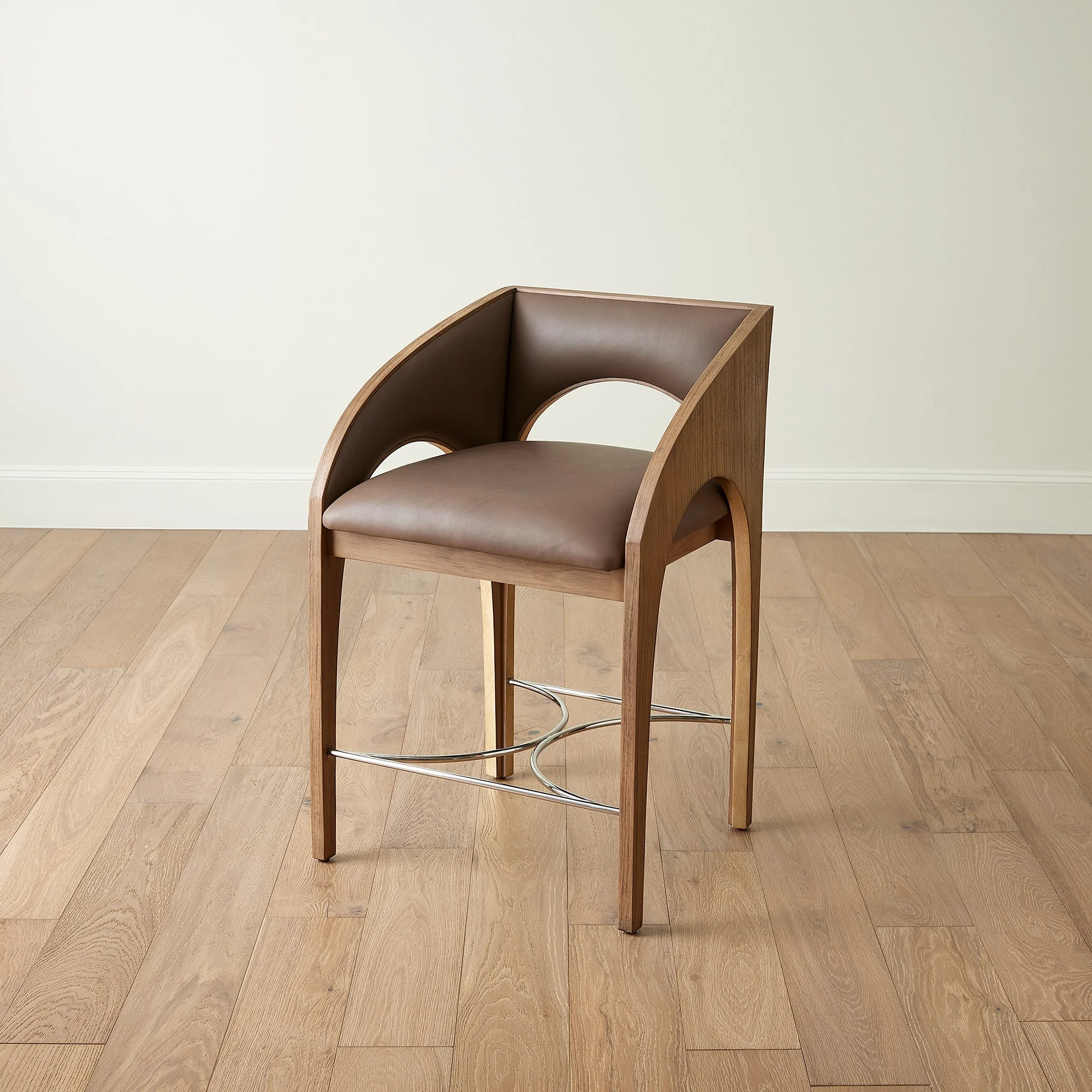 Global Views Arches Counter Stool-Nutmeg/Champagne - Image 6