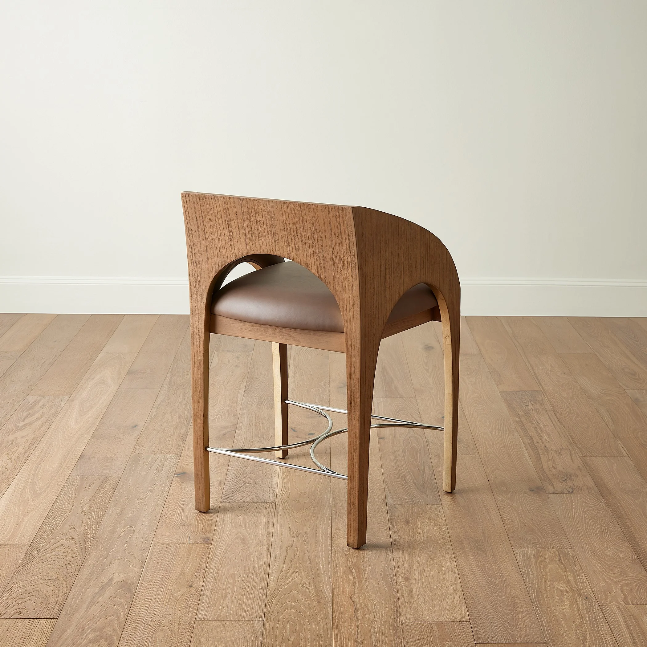 Global Views Arches Counter Stool-Nutmeg/Champagne - Image 7