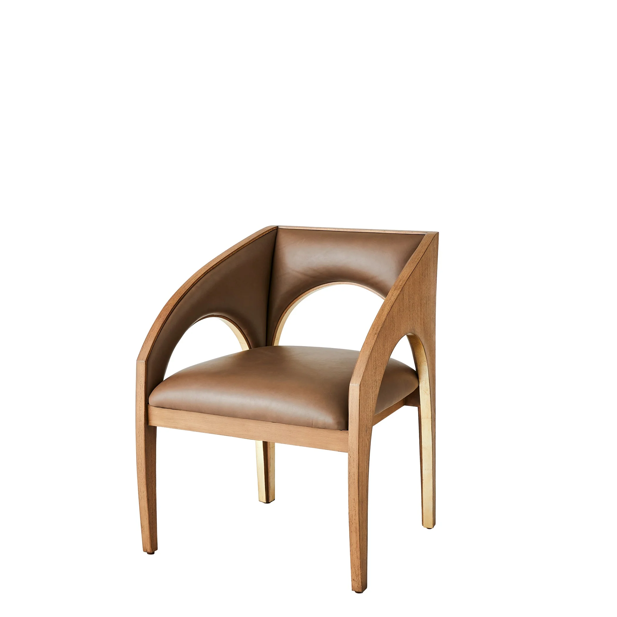 Global Views Arches Dining Chair-Nutmeg/Champagne - Image 7