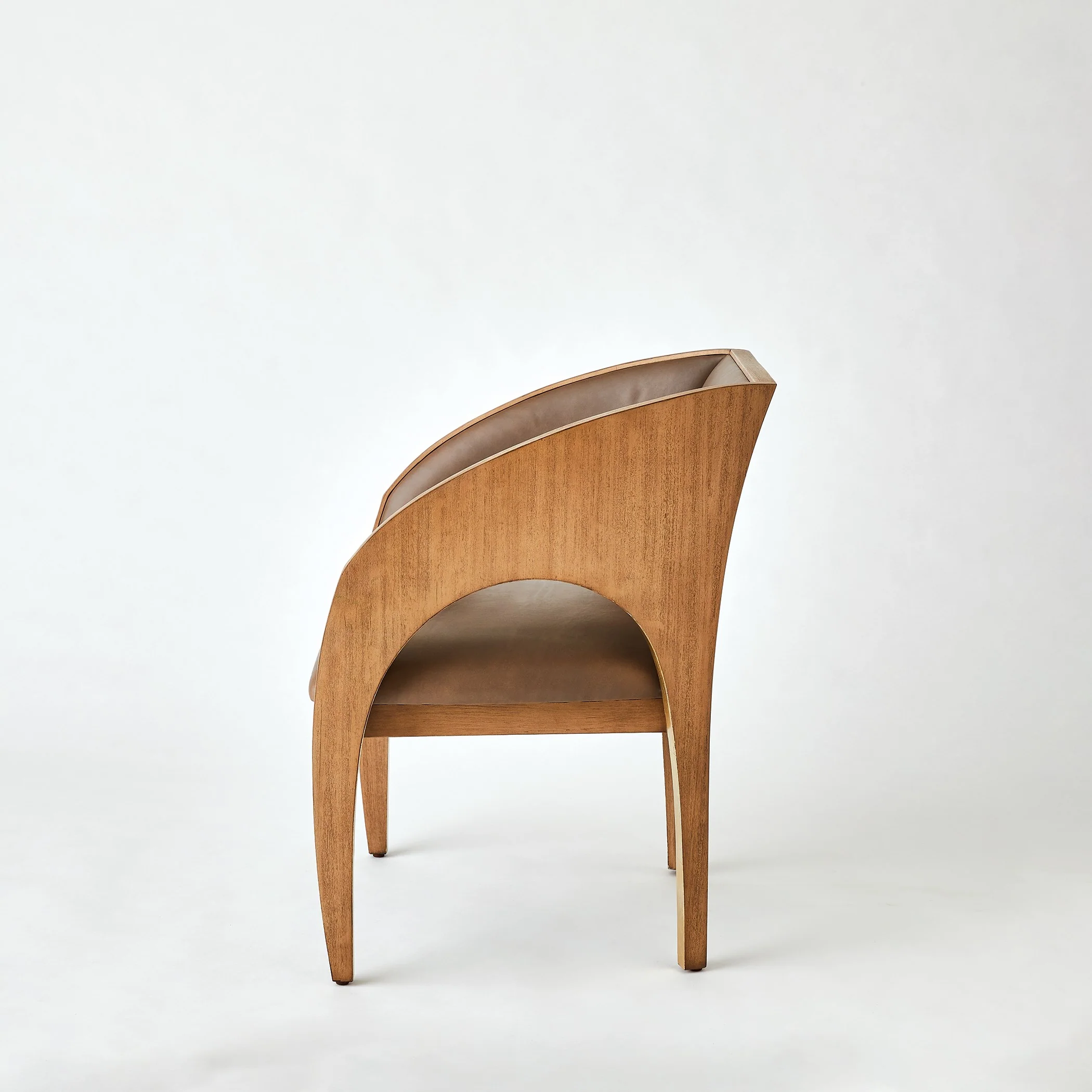 Global Views Arches Occasional Chair-Nutmeg/Champagne - Image 3