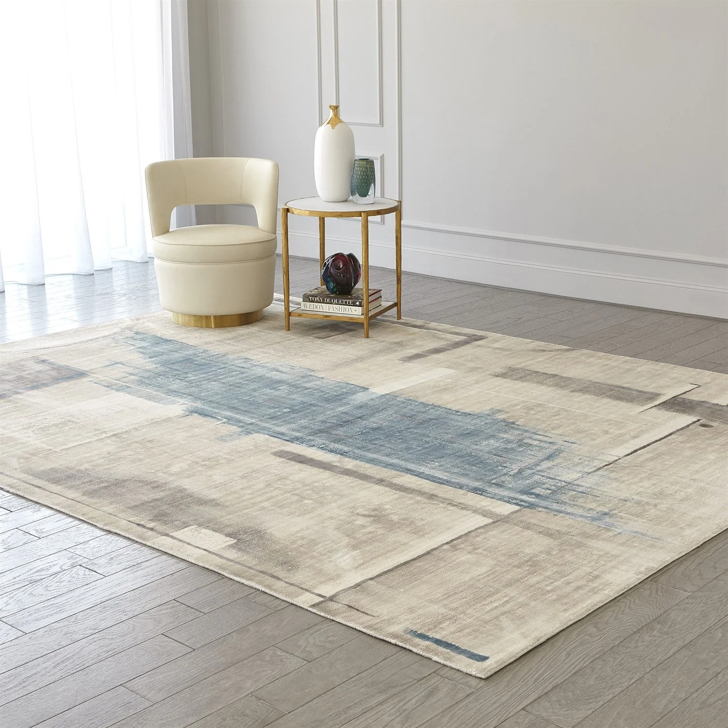 Global Views Art Rug - Blue - Image 4