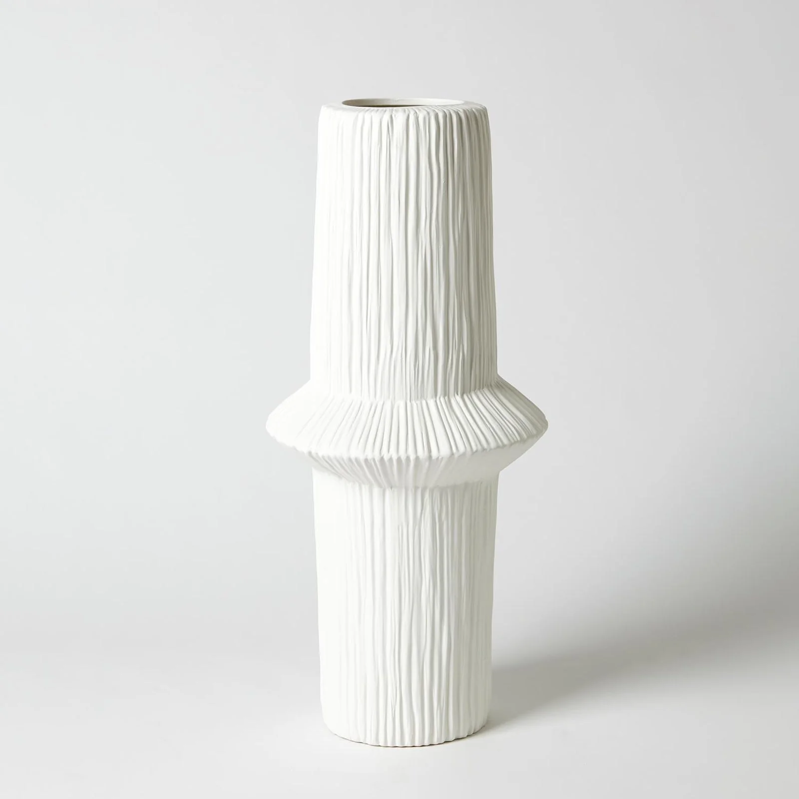 Global Views Ascending Ring Vase-Matte White - Image 2
