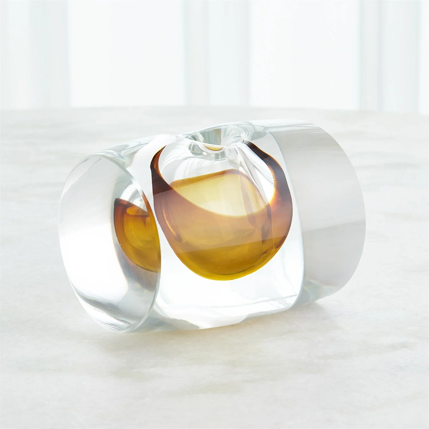 Global Views Barrel Vase - Amber Clear - Image 3