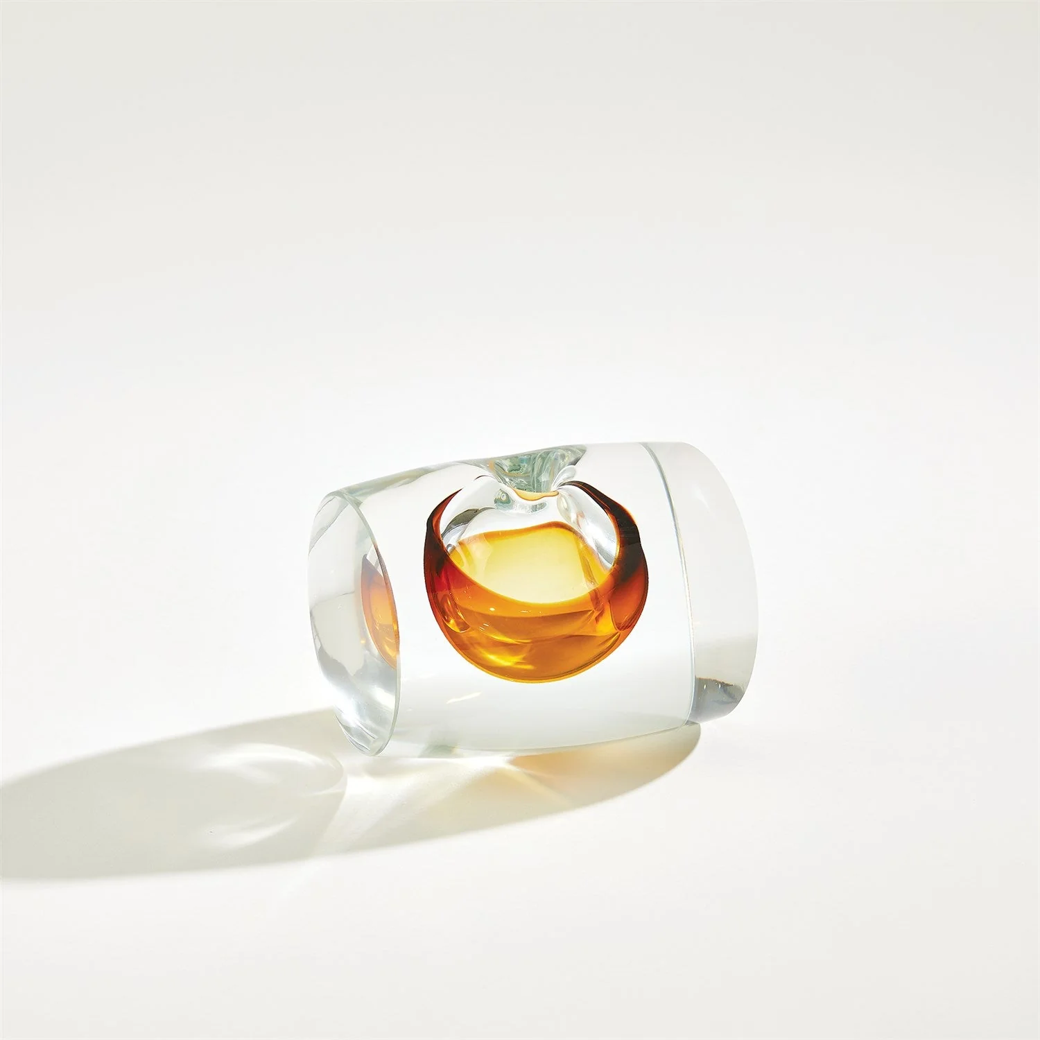 Global Views Barrel Vase - Amber Clear - Image 4