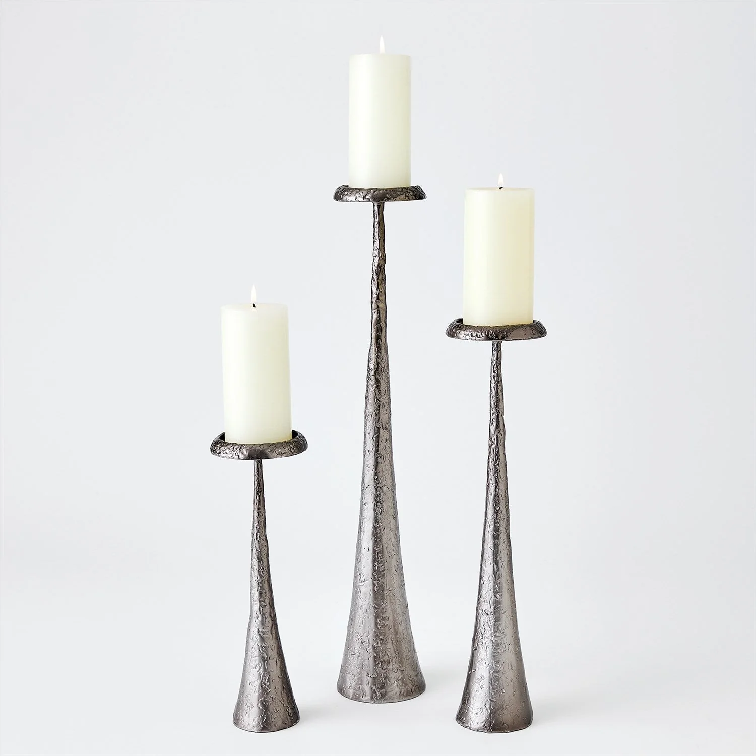 Global Views Beacon Candle Holder - Gunmetal - Image 2