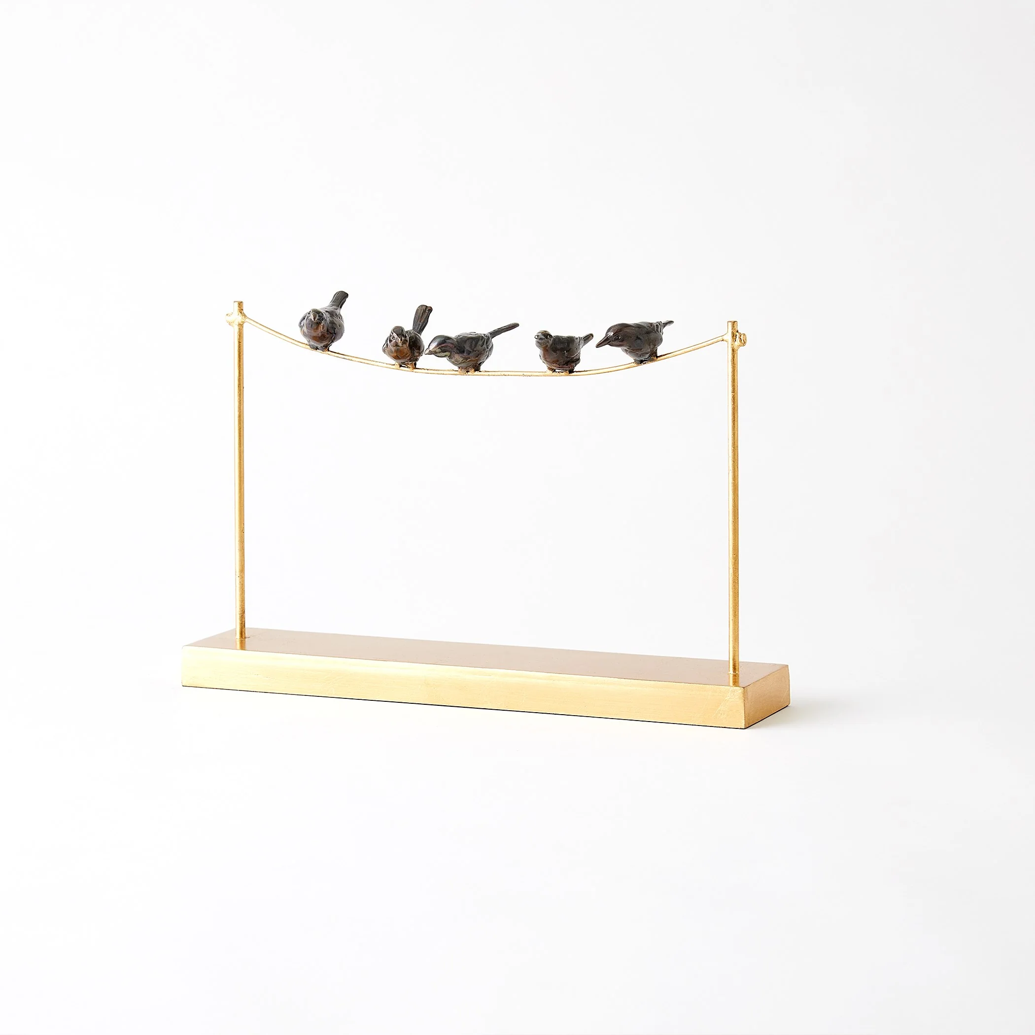 Global Views Birds on a Wire Gold Leaf - Image 2