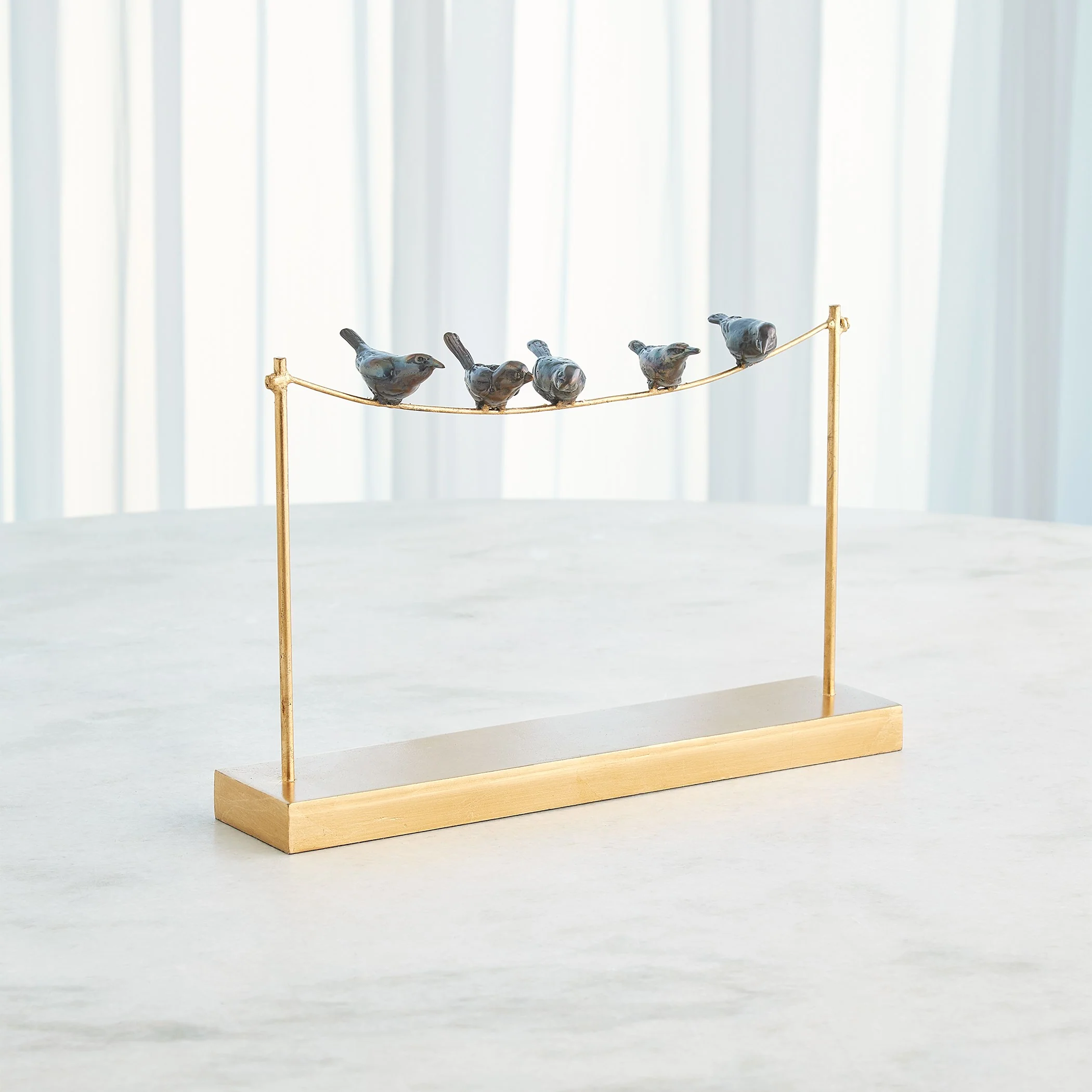 Global Views Birds on a Wire Gold Leaf - Image 5