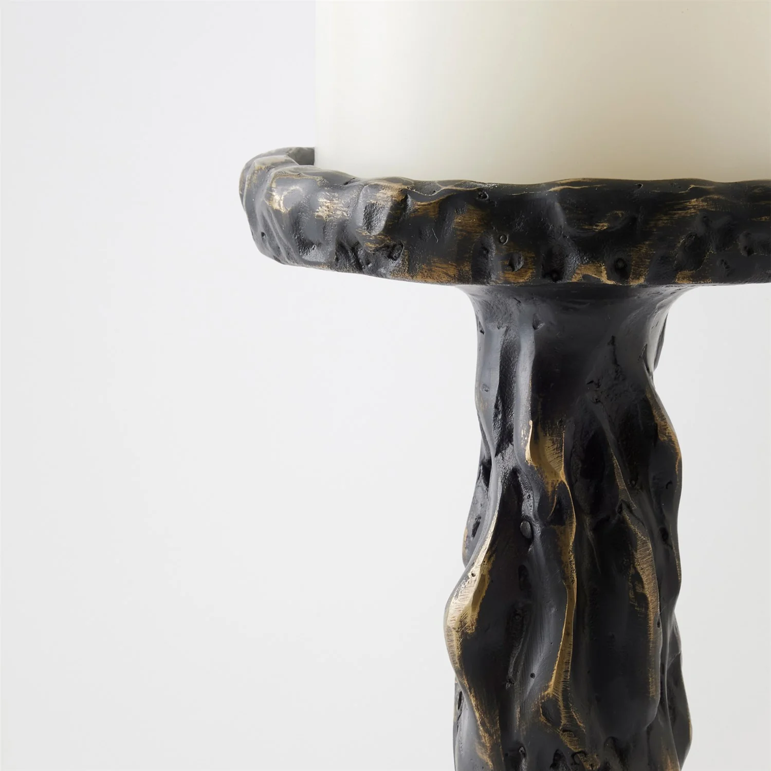 Global Views Black Melting Pillar Candle Holder - Image 2