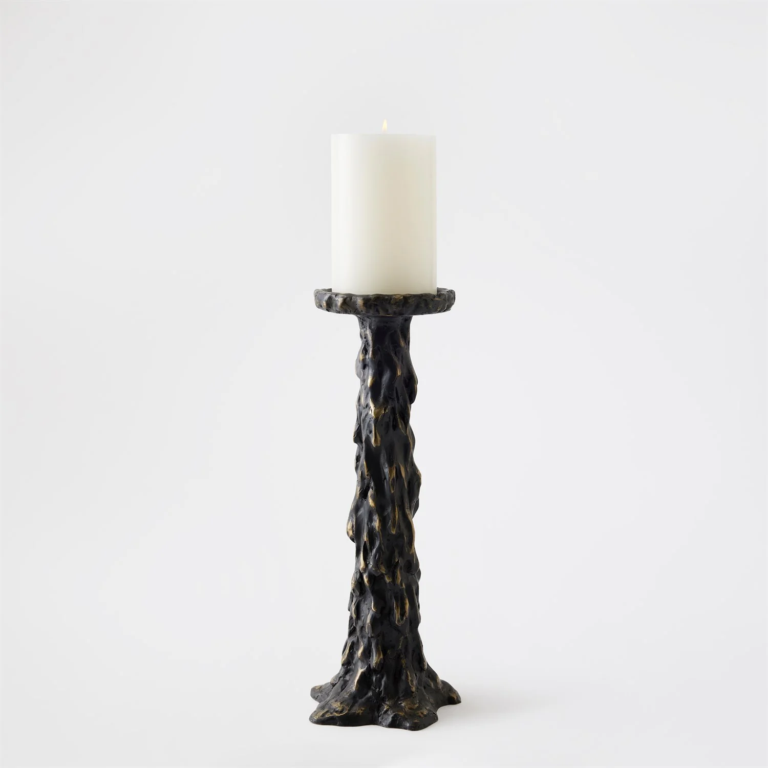 Global Views Black Melting Pillar Candle Holder - Image 4