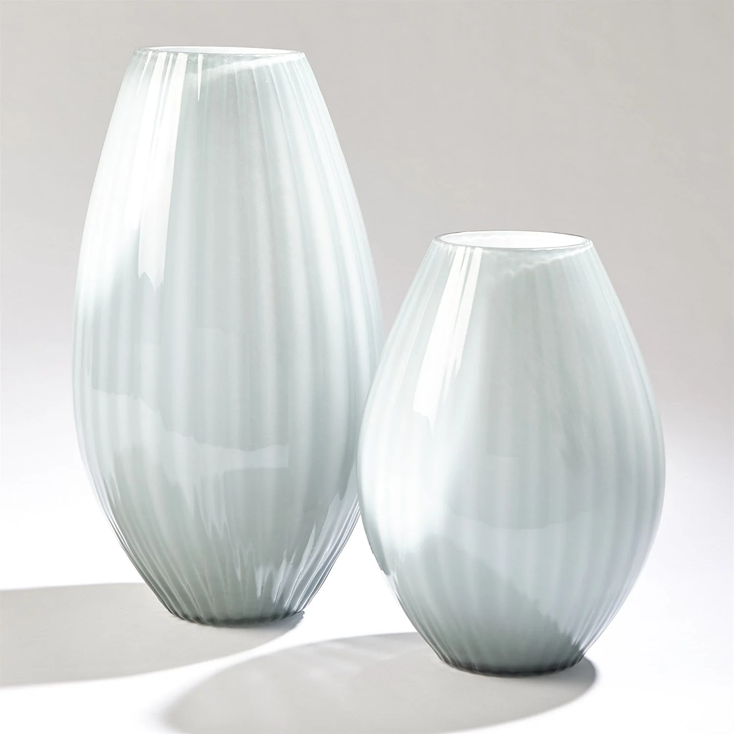Global Views Blue Cased Glass Stripe Vase Clearance - Image 5