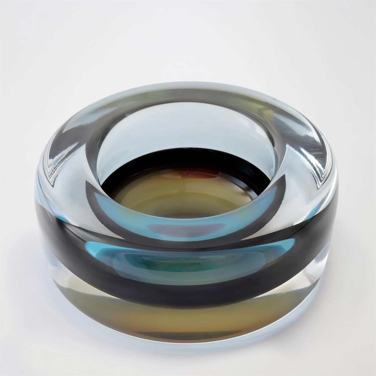 Global Views Blue Thick Cylinder Bowl - Image 3