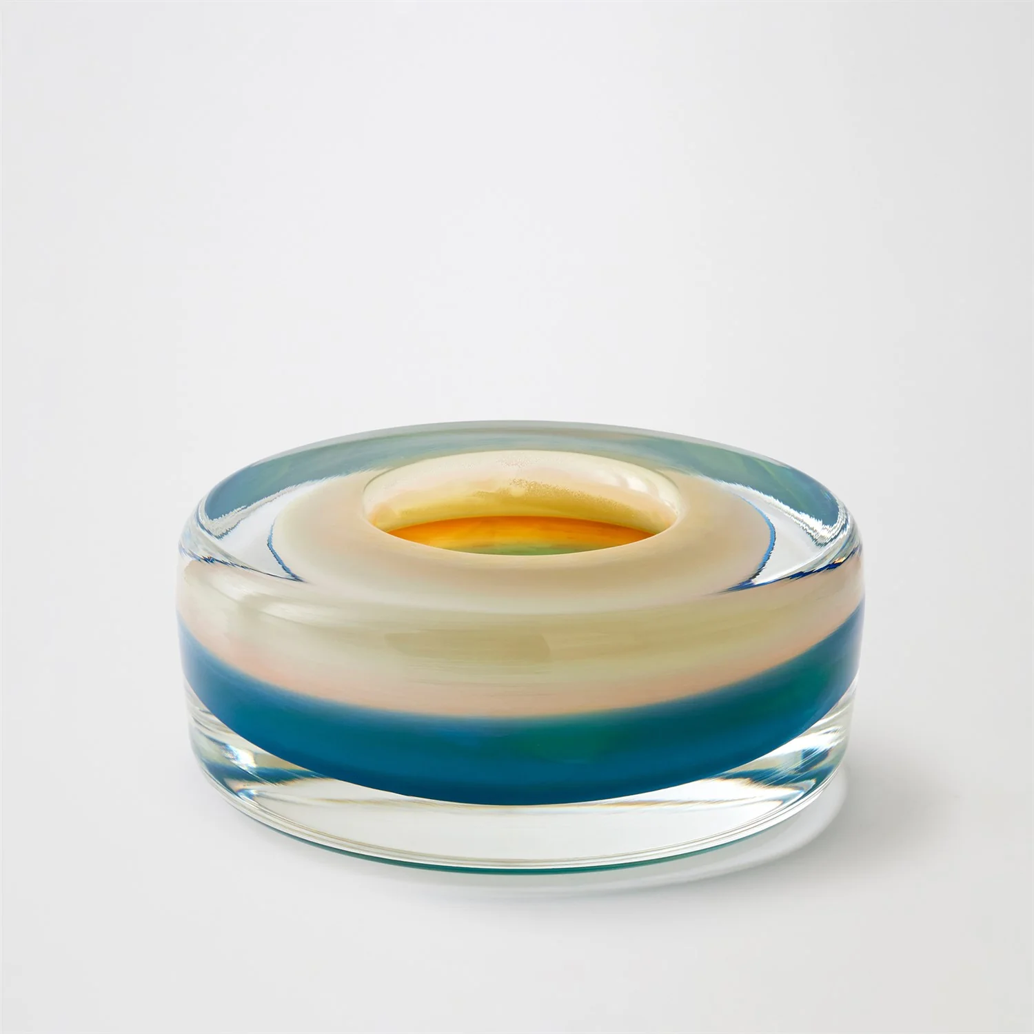 Global Views Blue Thick Cylinder Bowl - Image 5